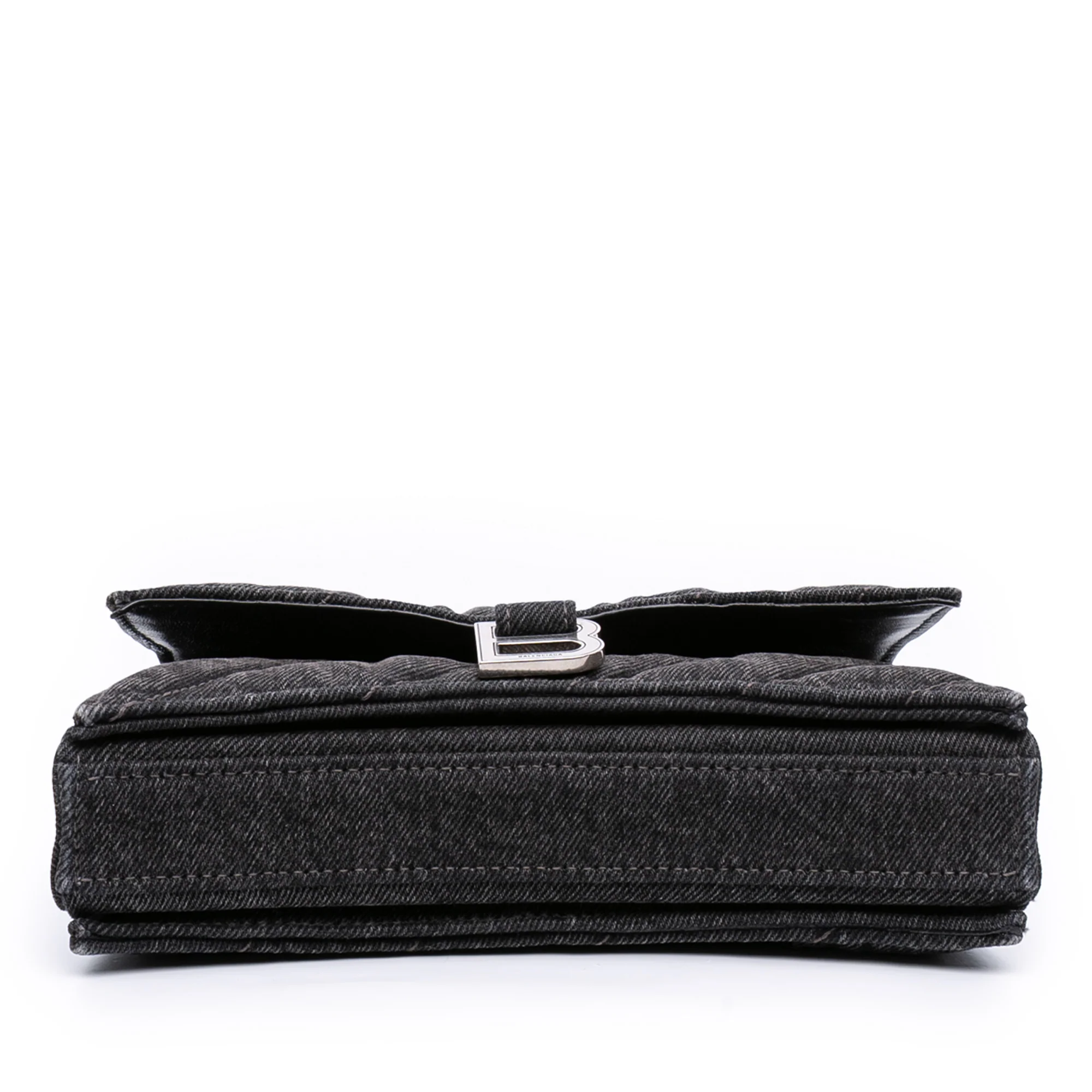 Crush Chain Flap Bag Quilted Denim Small - Image 3