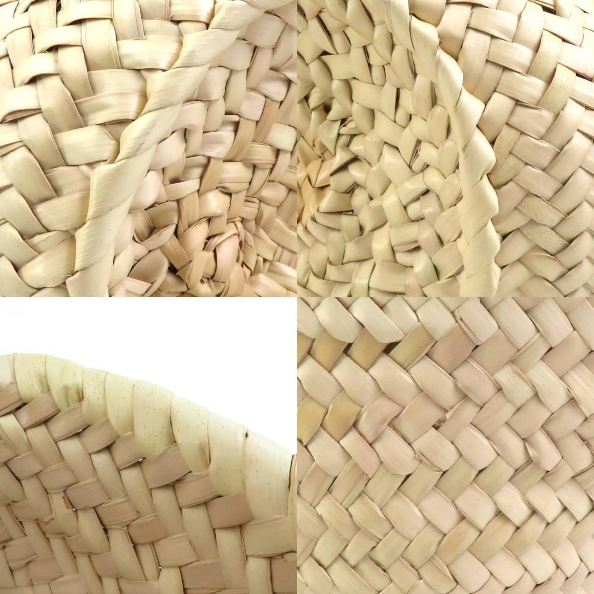 Triomphe Basket Shoulder Bag Raffia with Leather Large - Image 3
