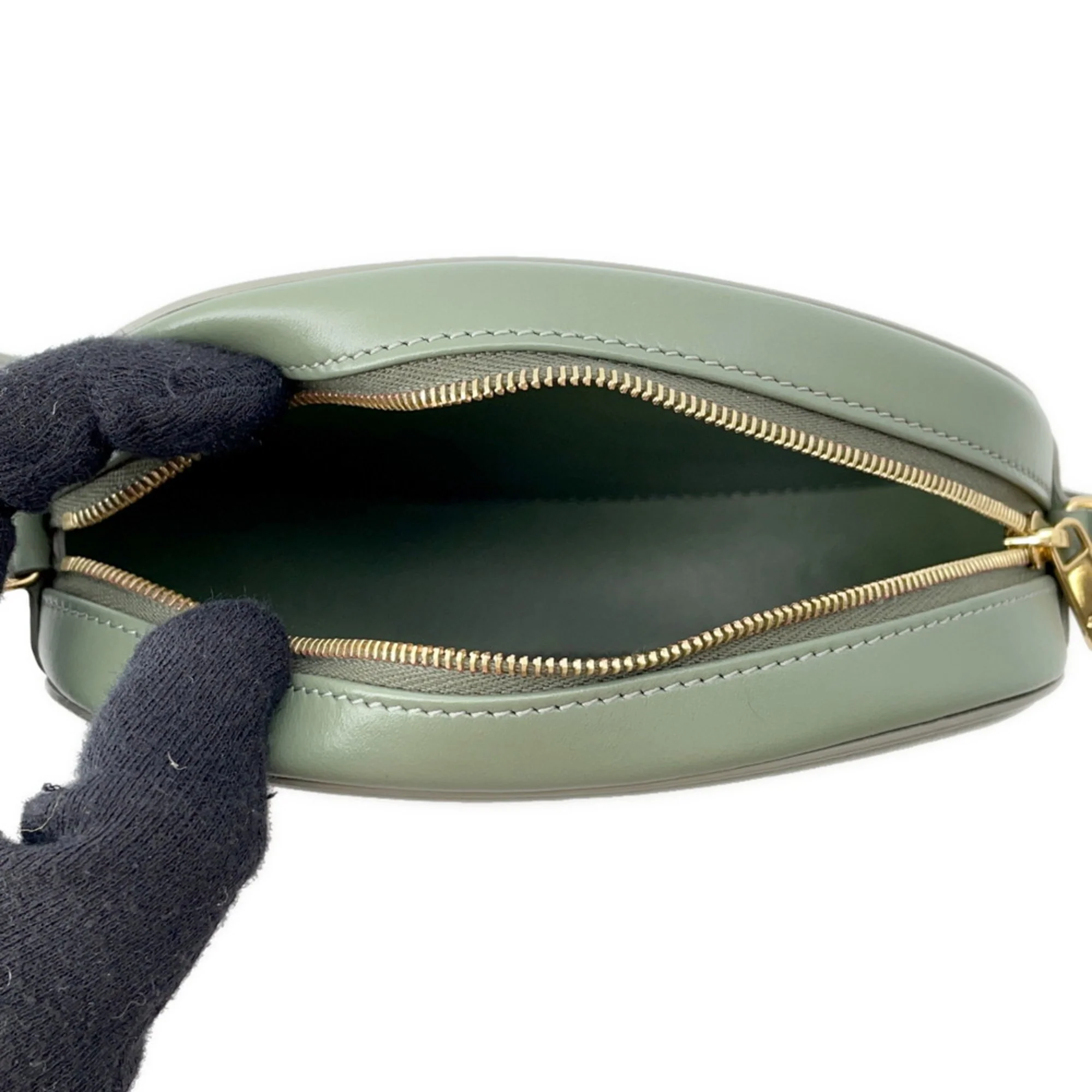 Triomphe Oval Crossbody Bag Leather - Image 5