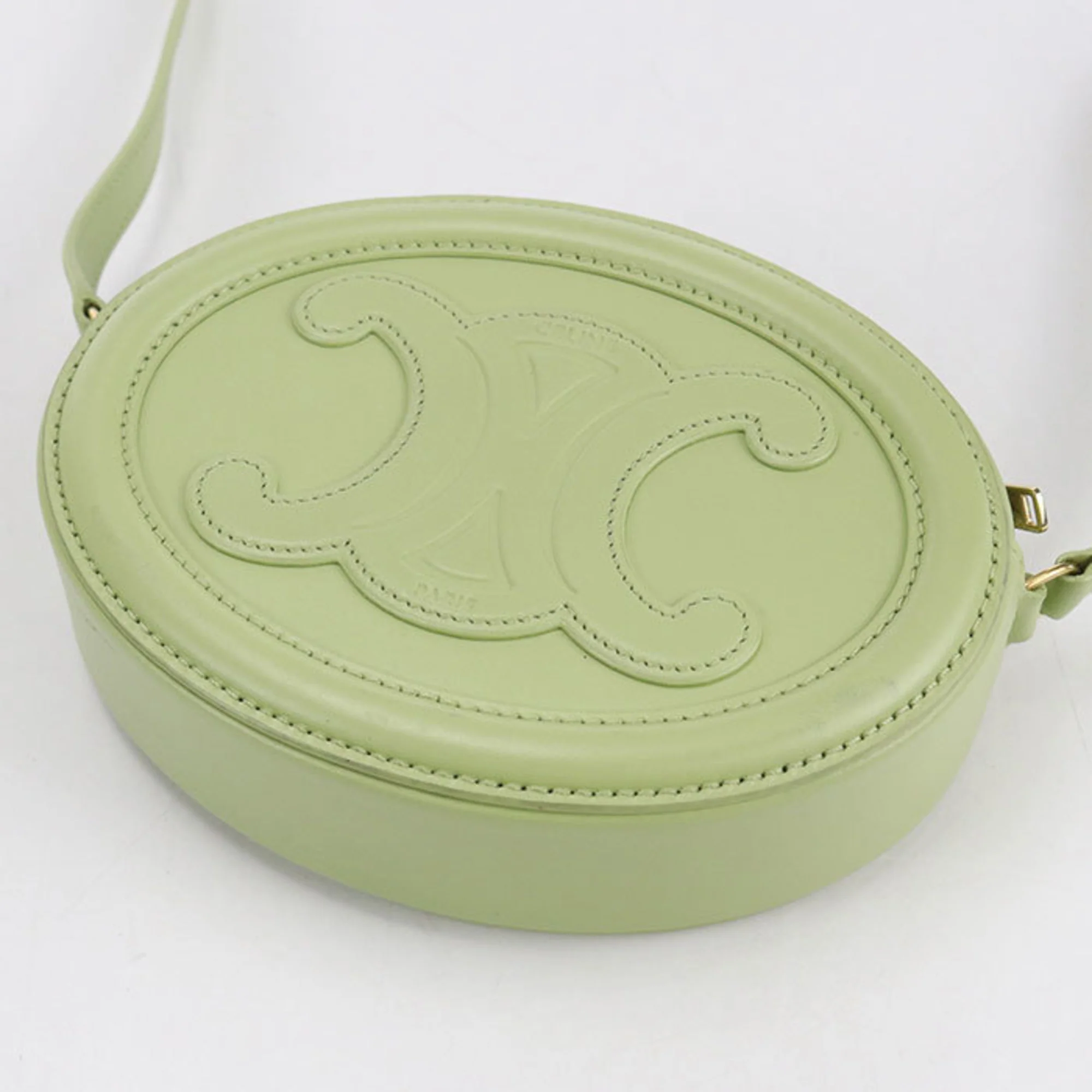 Triomphe Oval Crossbody Bag Leather - Image 2