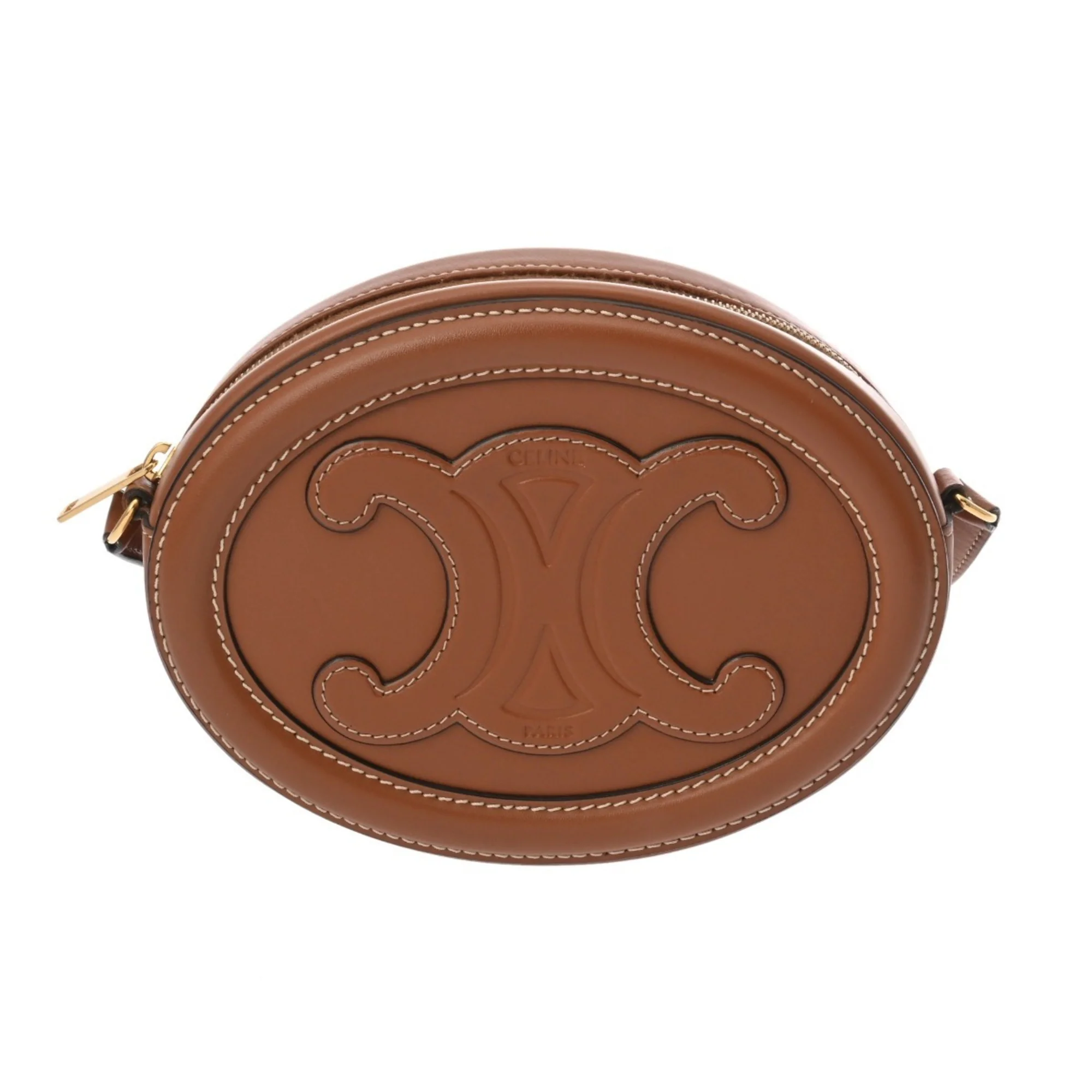 Triomphe Oval Crossbody Bag Leather - Image 2