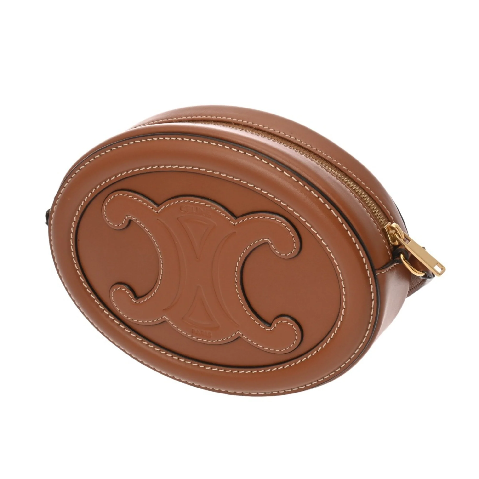 Triomphe Oval Crossbody Bag Leather - Image 3