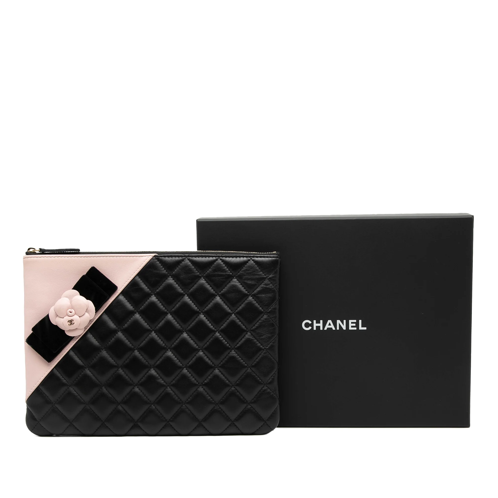Camellia O Case Clutch Quilted Lambskin Medium - Image 8
