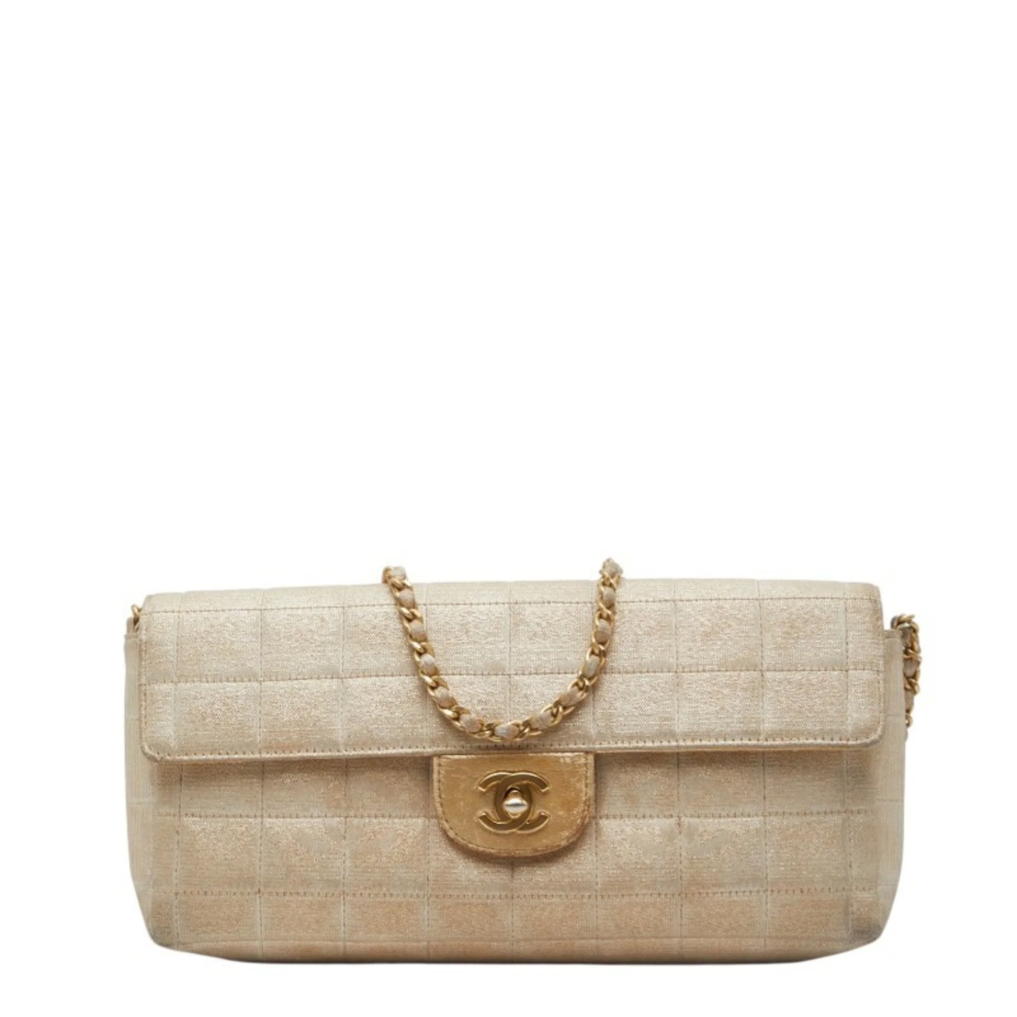 Chocolate Bar Flap Bag Quilted Lambskin East West