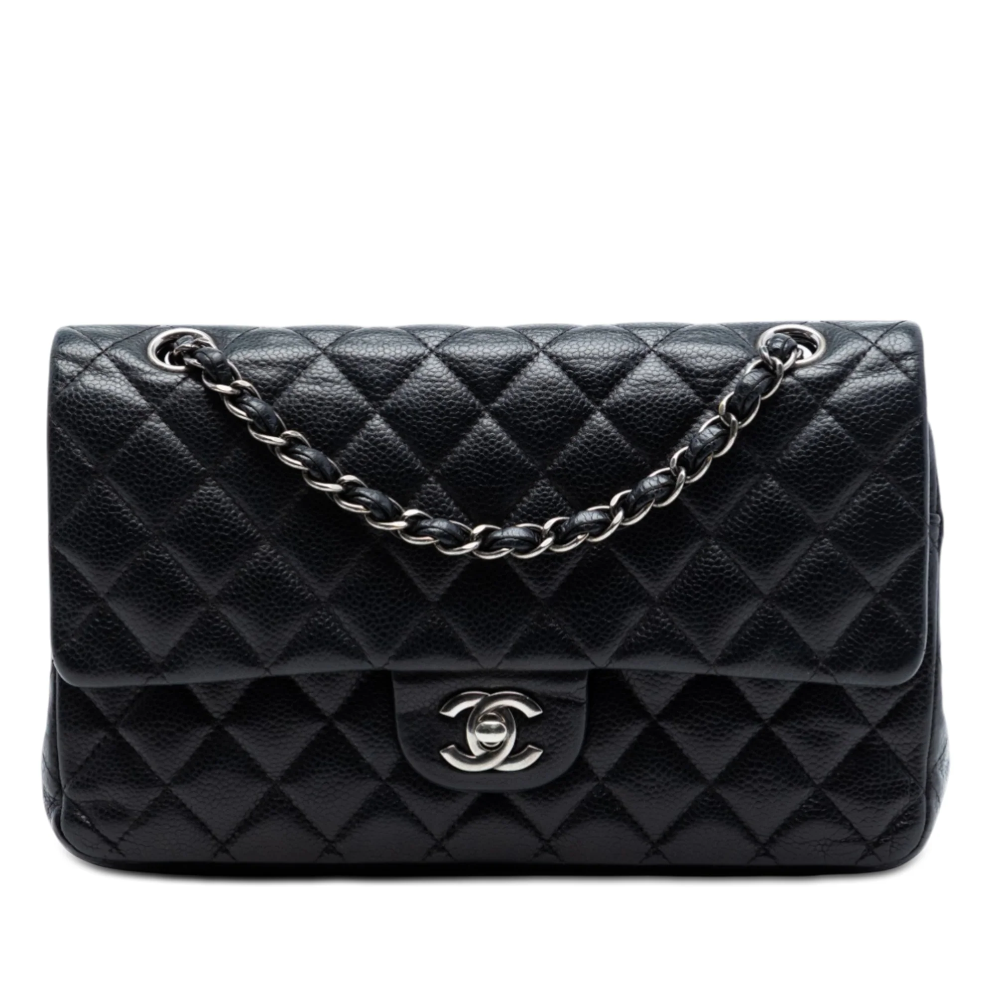 Classic Double Flap Bag Quilted Caviar Medium