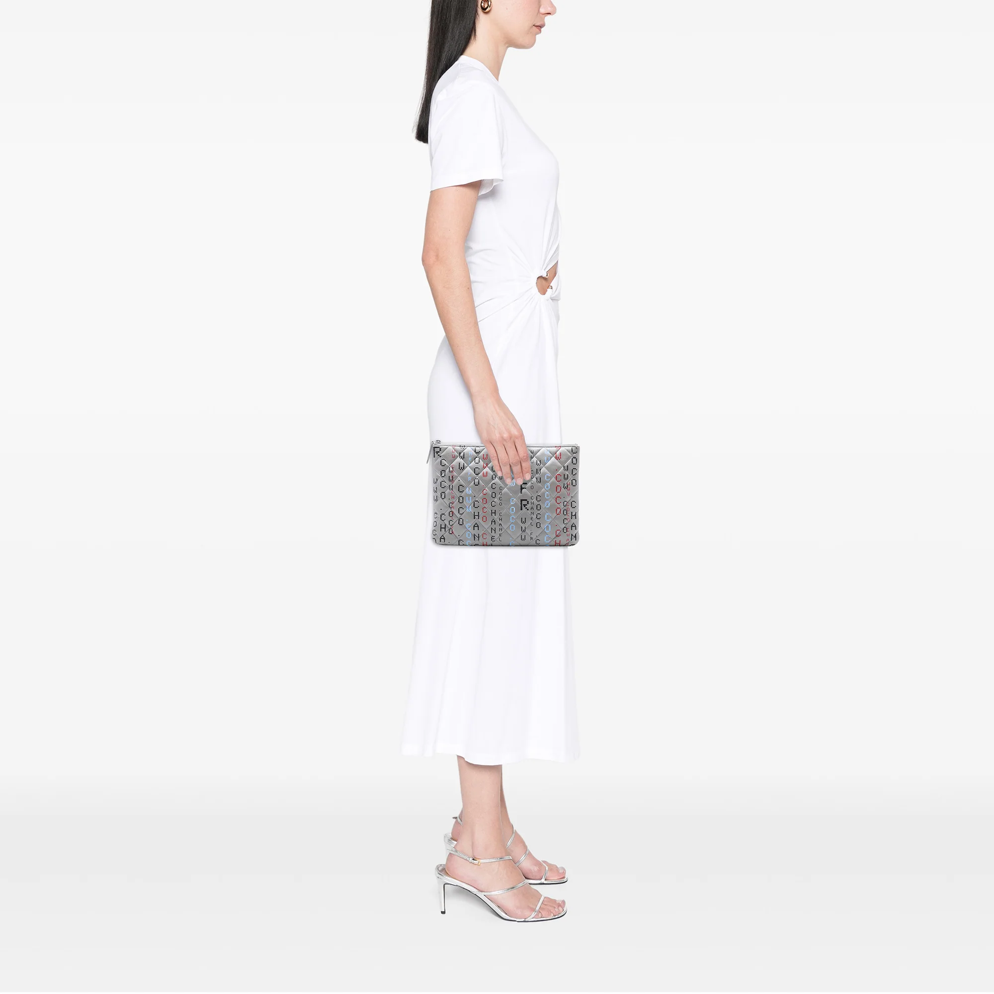 Data Center O Case Clutch Quilted Printed Lambskin Large - Image 7