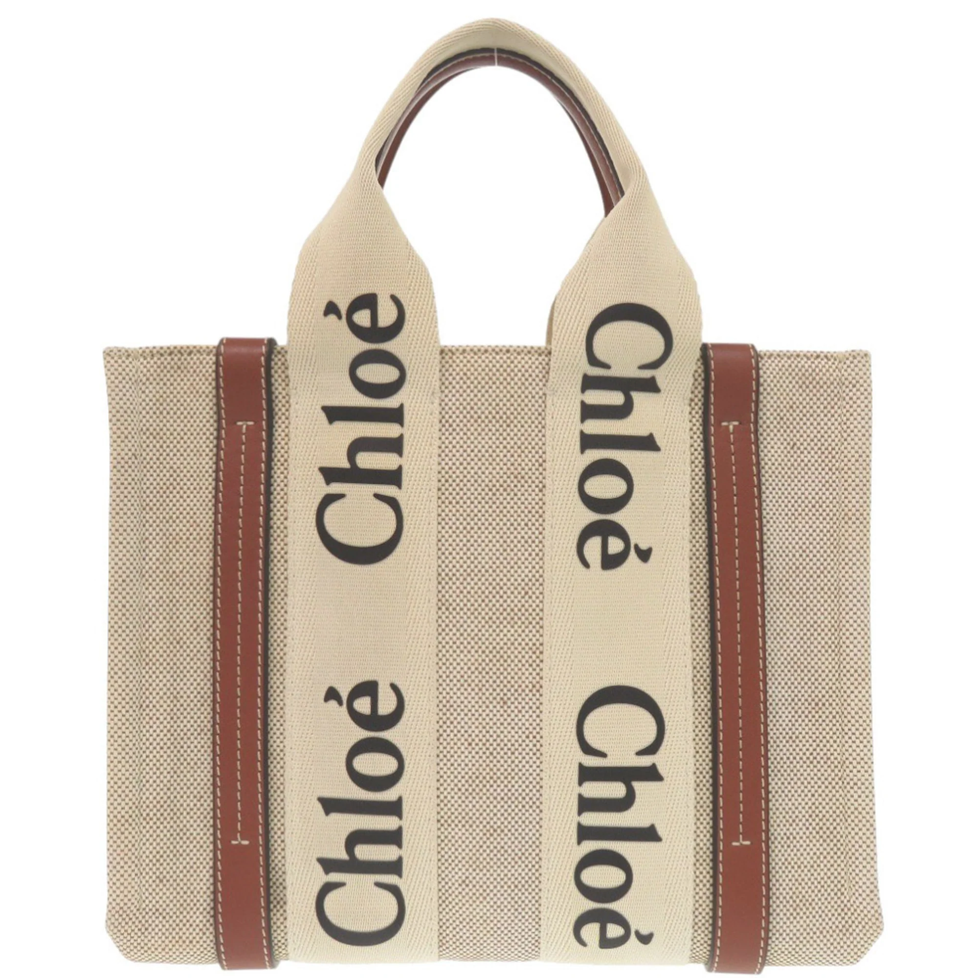 Woody Tote Canvas with Leather Small