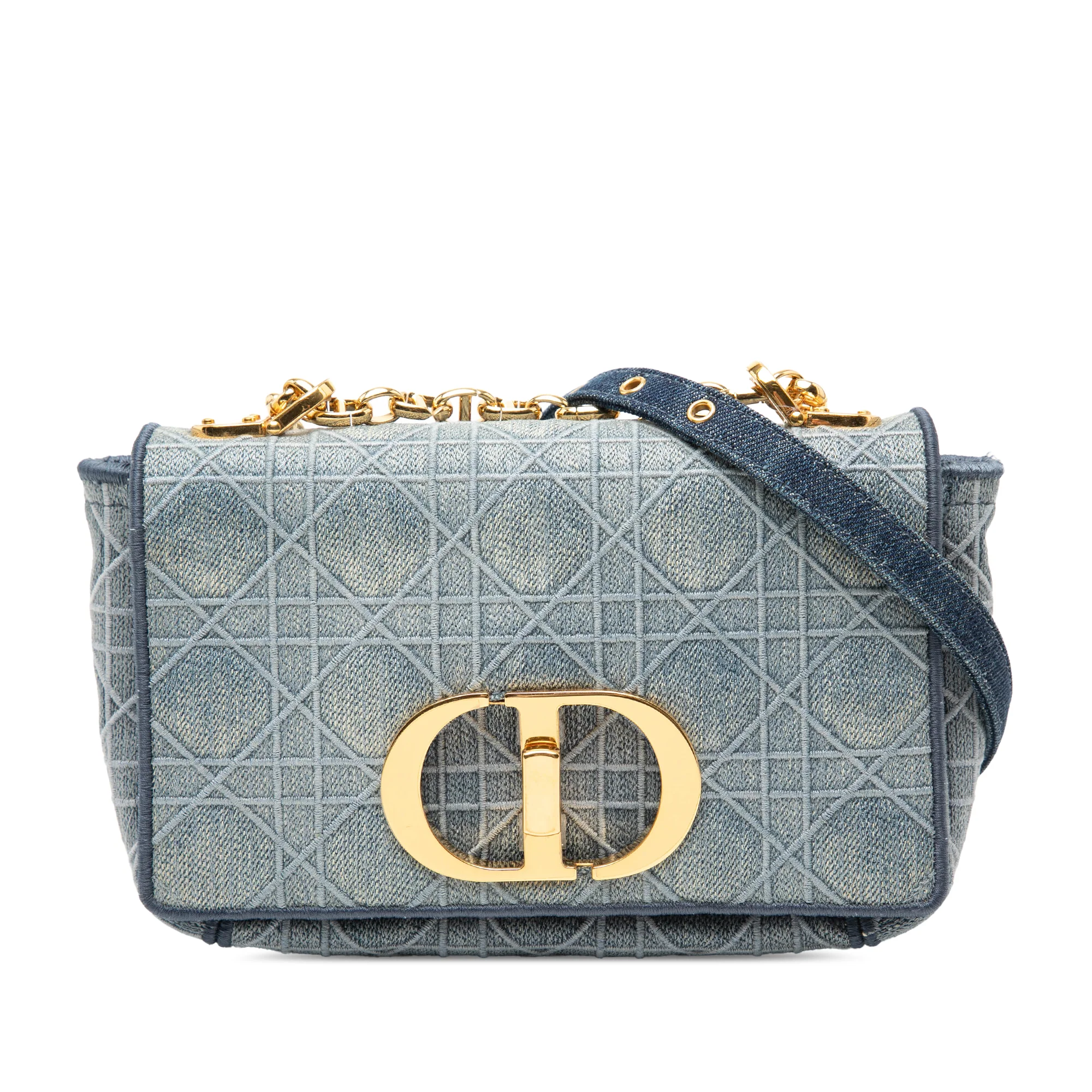 Caro Bag Cannage Embroidered Denim Small