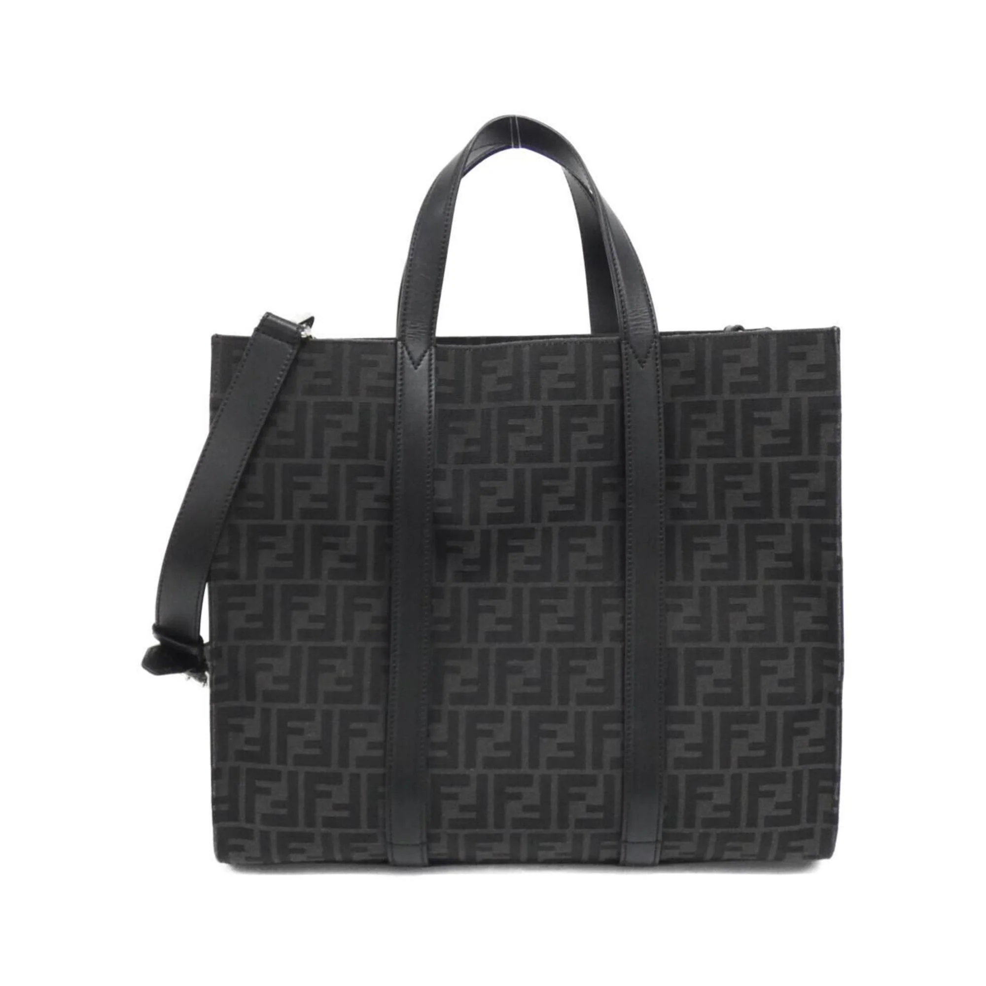 Convertible Open Tote Zucca Jacquard Fabric and Leather Large
