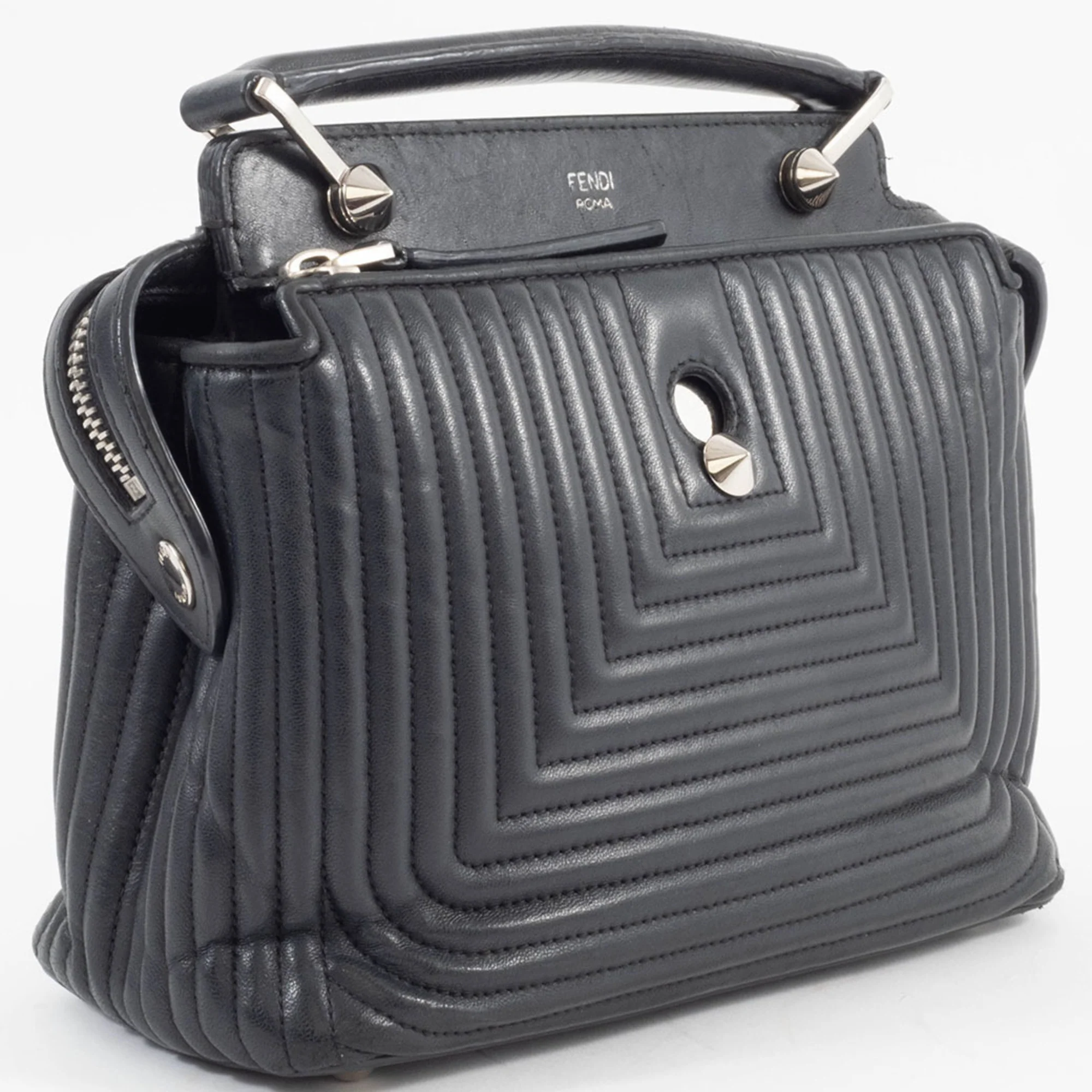 DotCom Click Top Handle Bag Quilted Leather Small - Image 8
