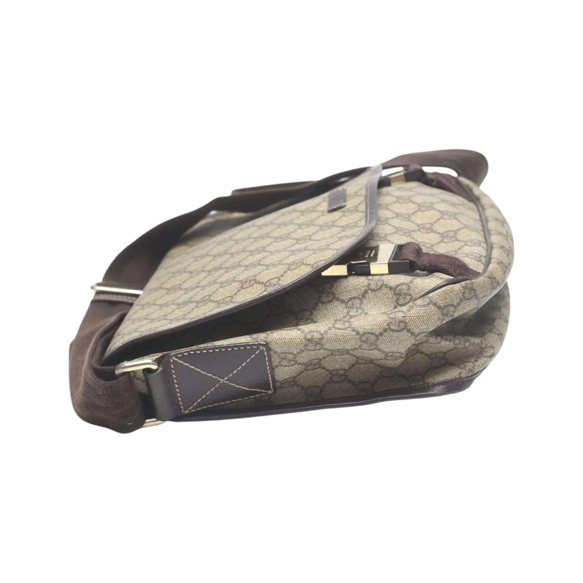 Double Buckle Messenger Bag GG Coated Canvas Medium - Image 3