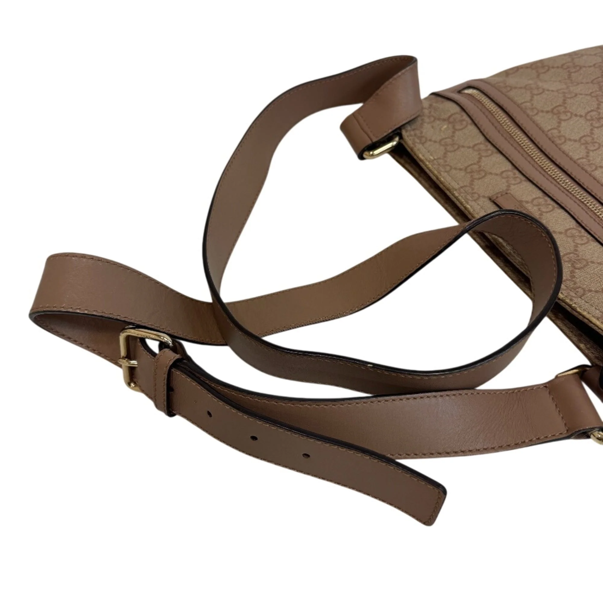 Front Zip Flat Messenger Bag GG Coated Canvas Medium - Image 7