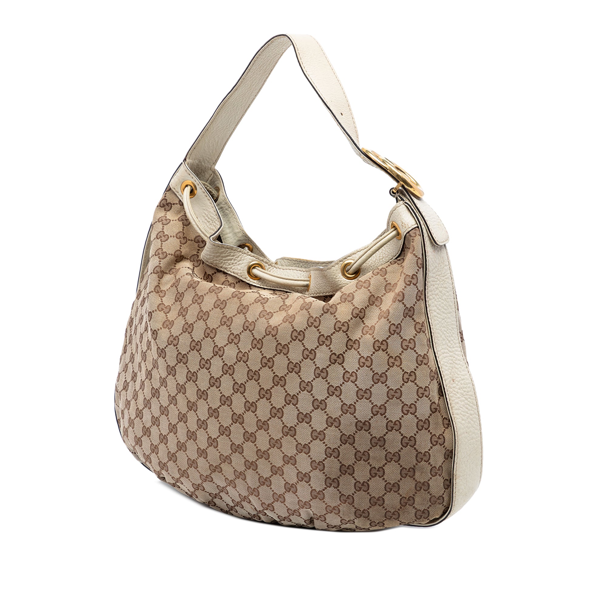 Interlocking Icon Drawstring Hobo GG Canvas Large - Image 2