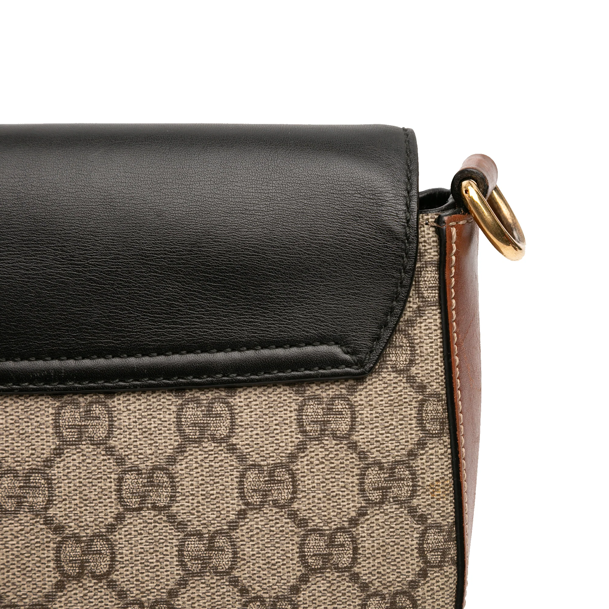 Padlock Saddle Shoulder Bag GG Coated Canvas and Leather Medium - Image 8