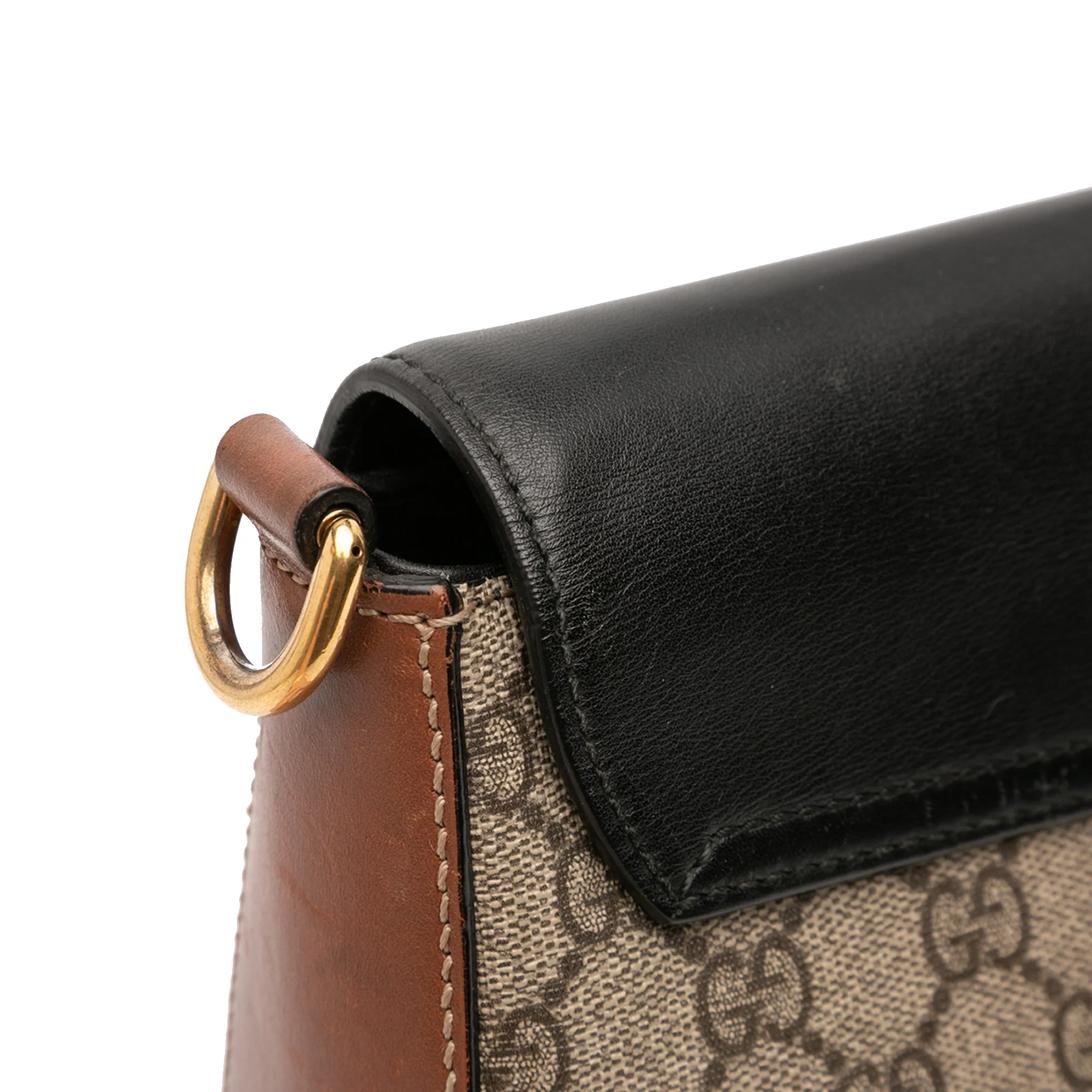 Padlock Saddle Shoulder Bag GG Coated Canvas and Leather Medium - Image 9