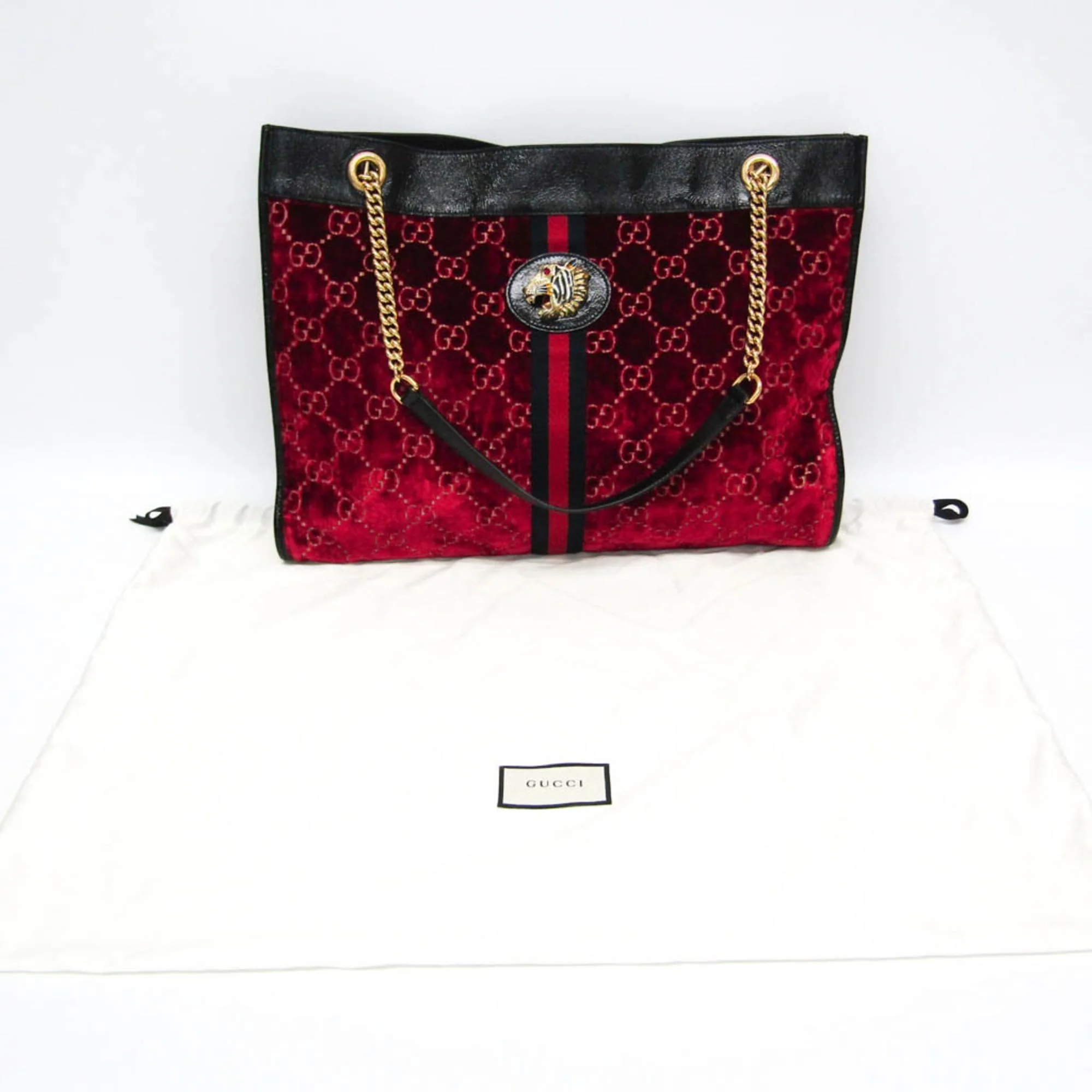 Rajah Chain Tote GG Velvet Large - Image 2