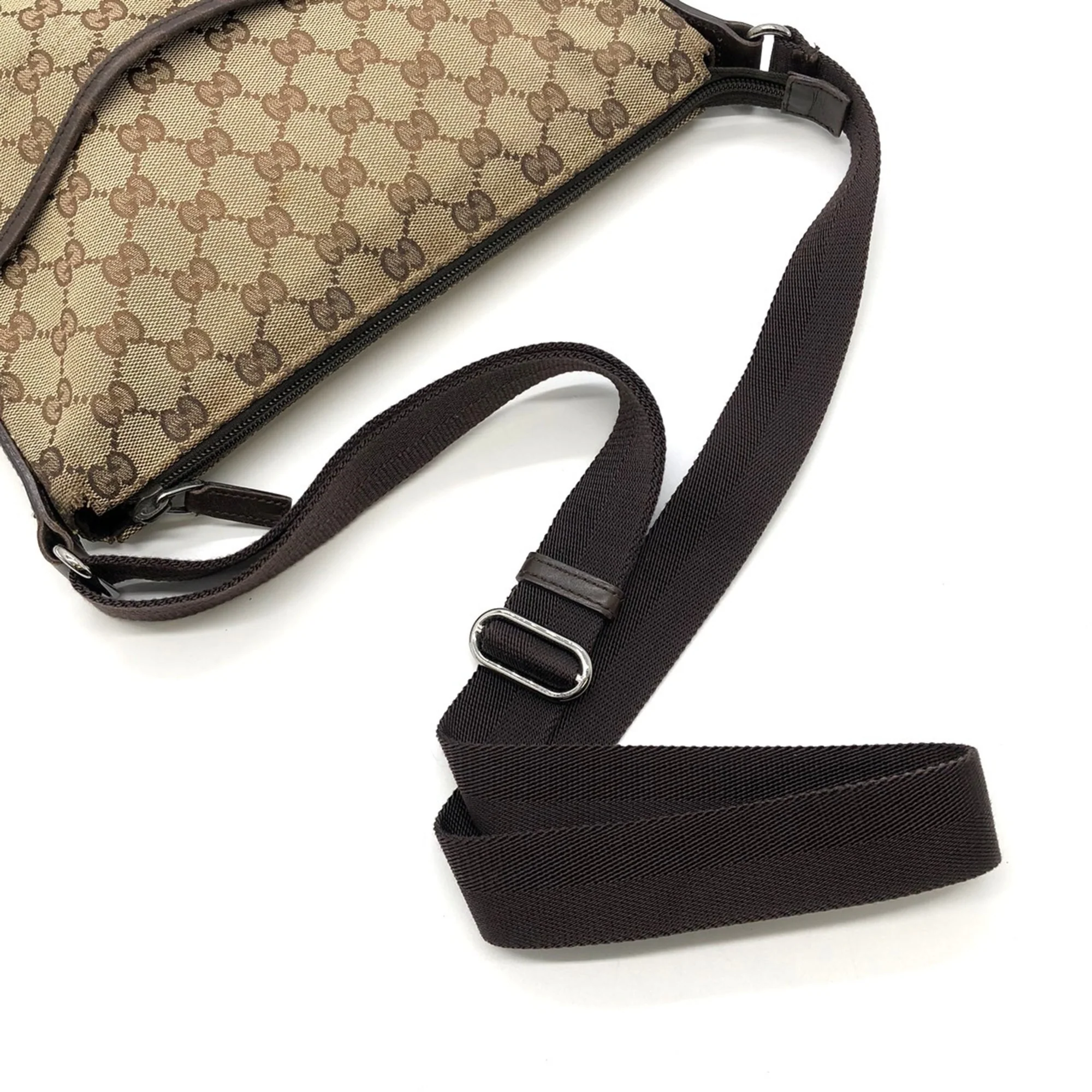Zip Messenger Bag GG Canvas with Perforated Leather Medium - Image 5