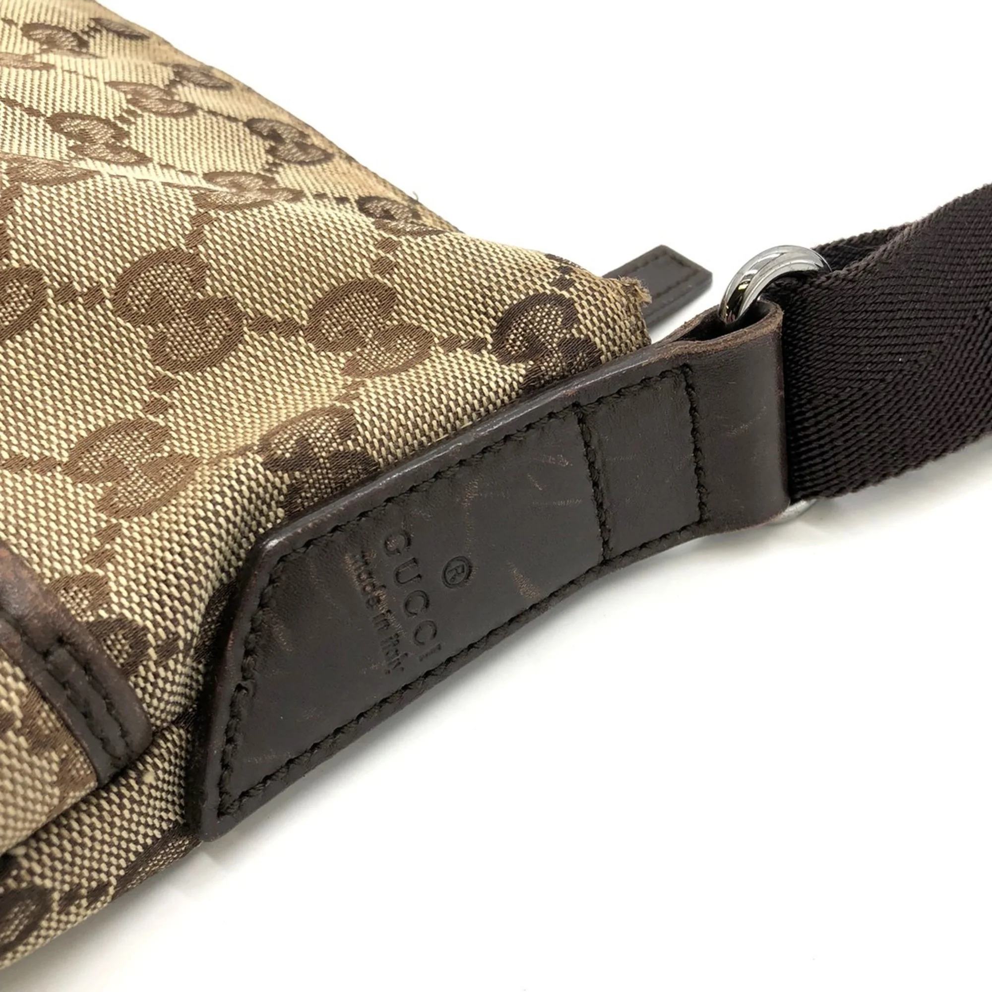 Zip Messenger Bag GG Canvas with Perforated Leather Medium - Image 6