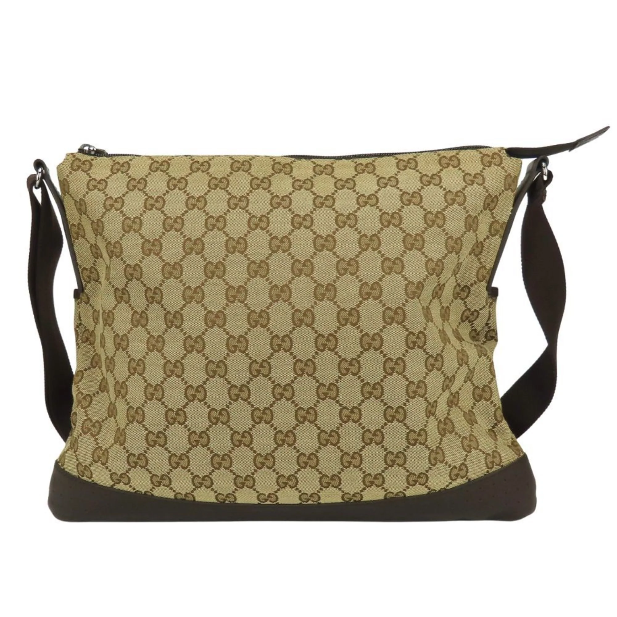 Zip Messenger Bag GG Canvas with Perforated Leather Medium - Image 4