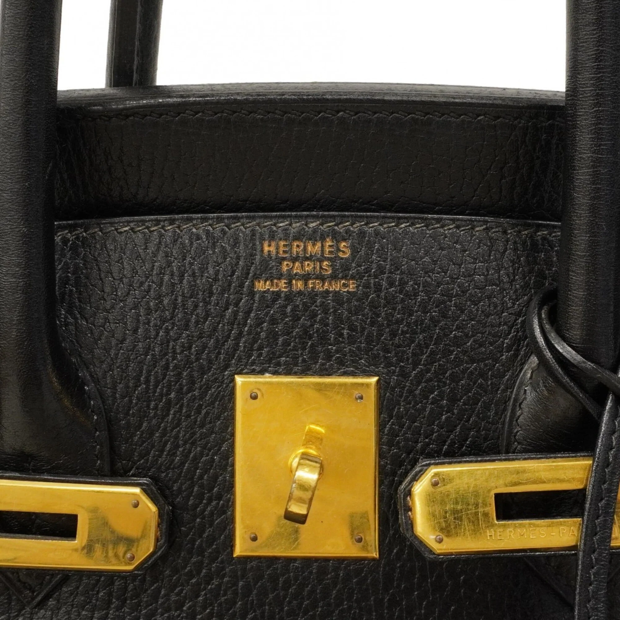 Birkin Handbag Black Ardennes with Gold Hardware 35 - Image 5