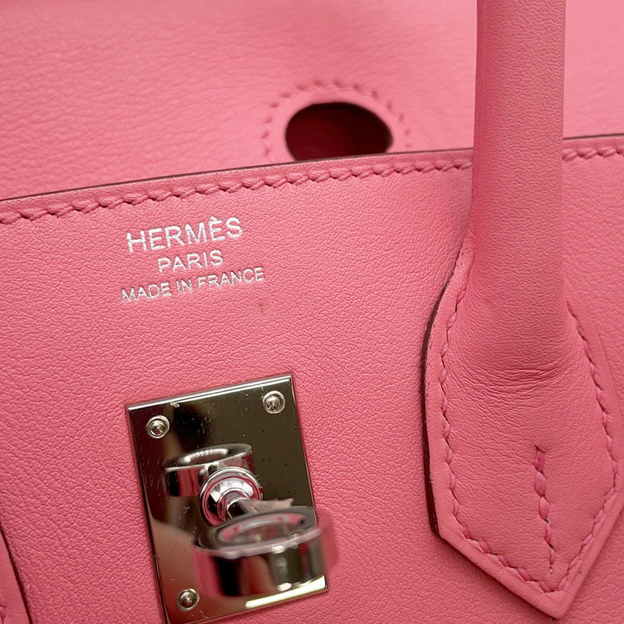 Birkin Handbag Pink Swift with Palladium Hardware 25 - Image 6