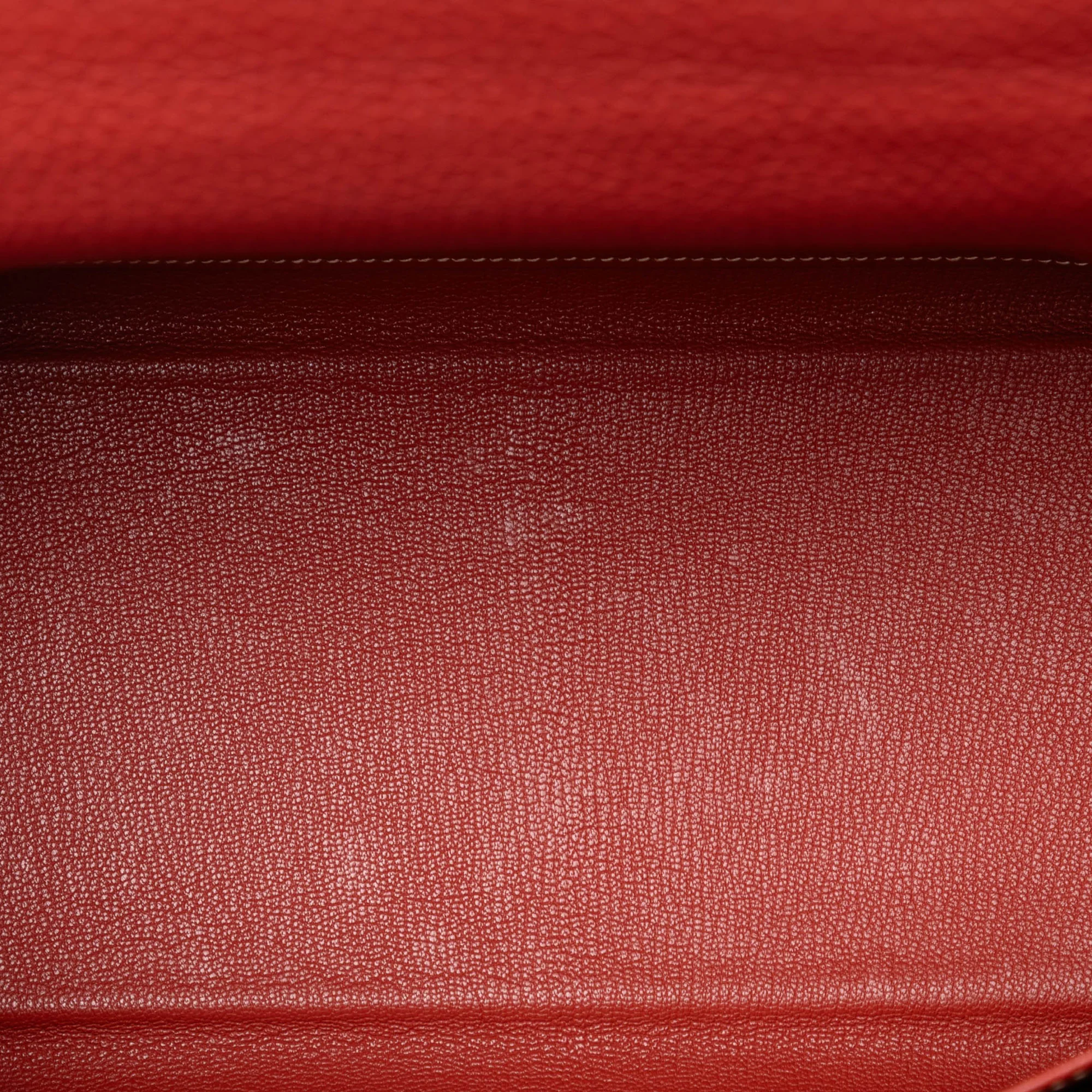 Kelly Handbag Red Clemence with Palladium Hardware 32 - Image 4