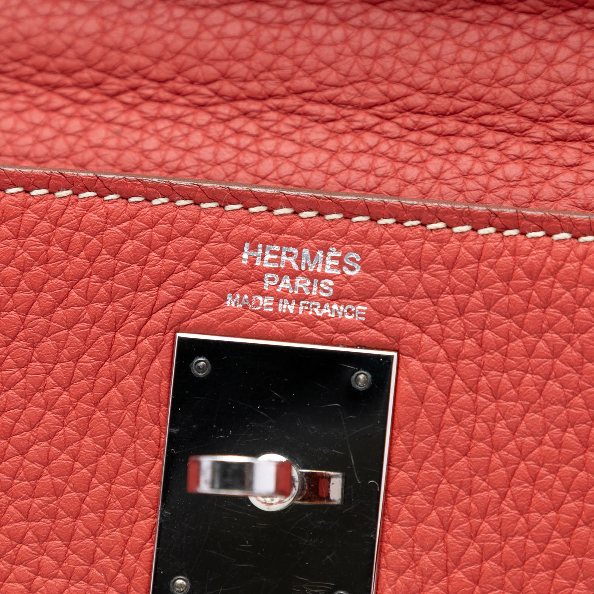 Kelly Handbag Red Clemence with Palladium Hardware 32 - Image 5