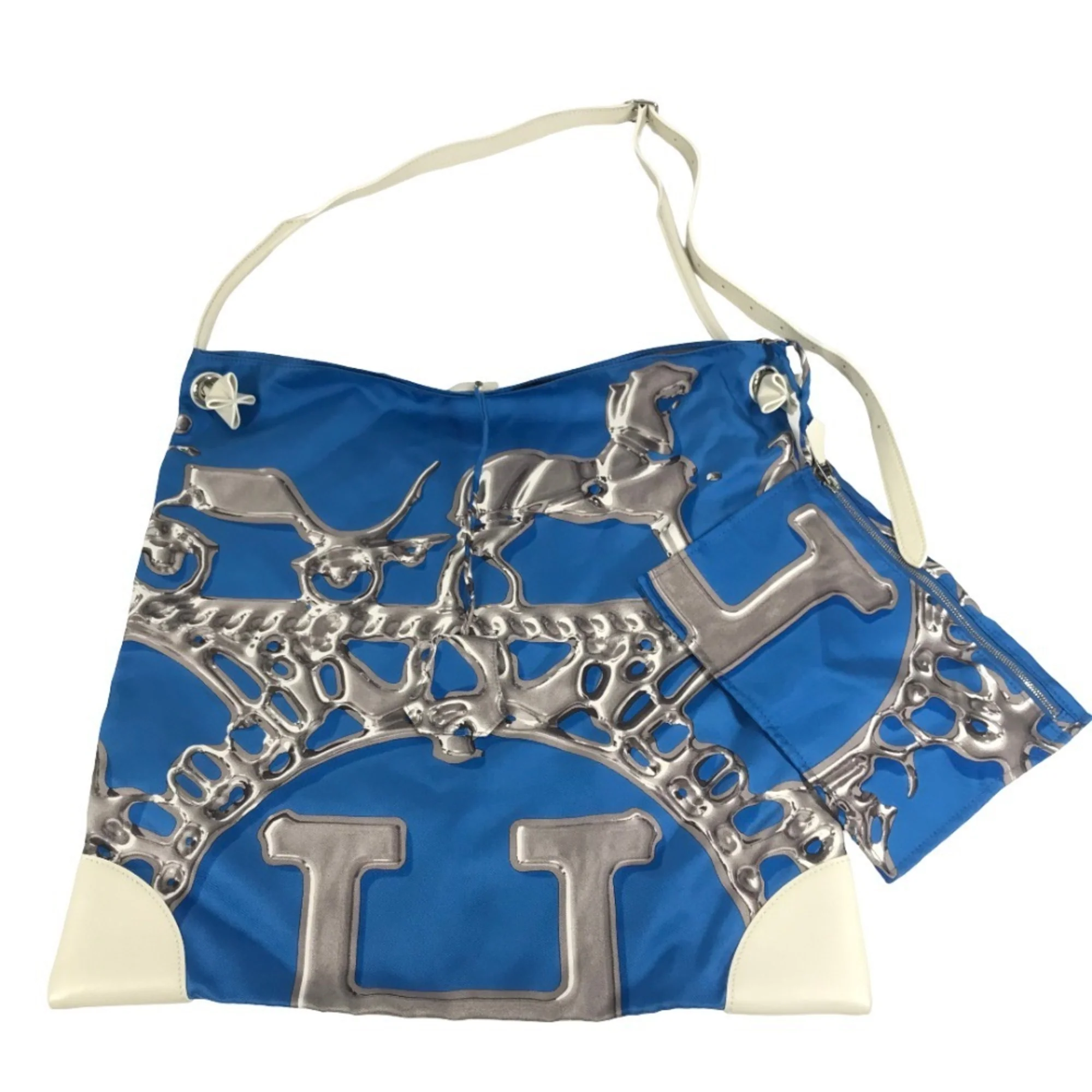 Silky City Bag Printed Silk and Leather GM