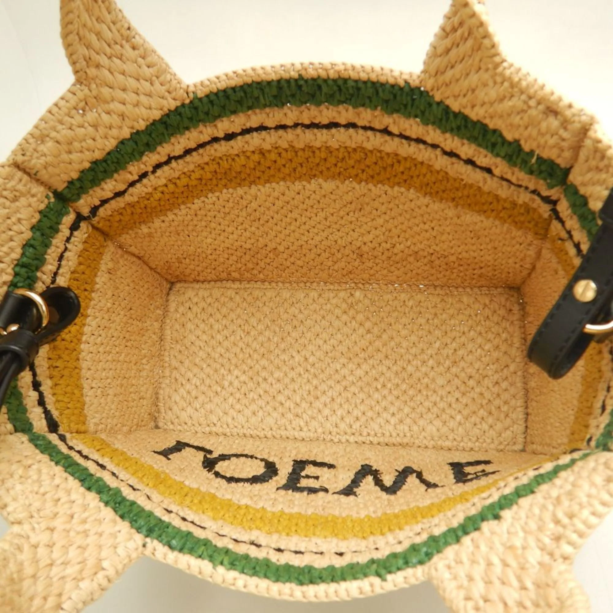 Paula's Ibiza Logo Convertible Tote Raffia Medium - Image 8