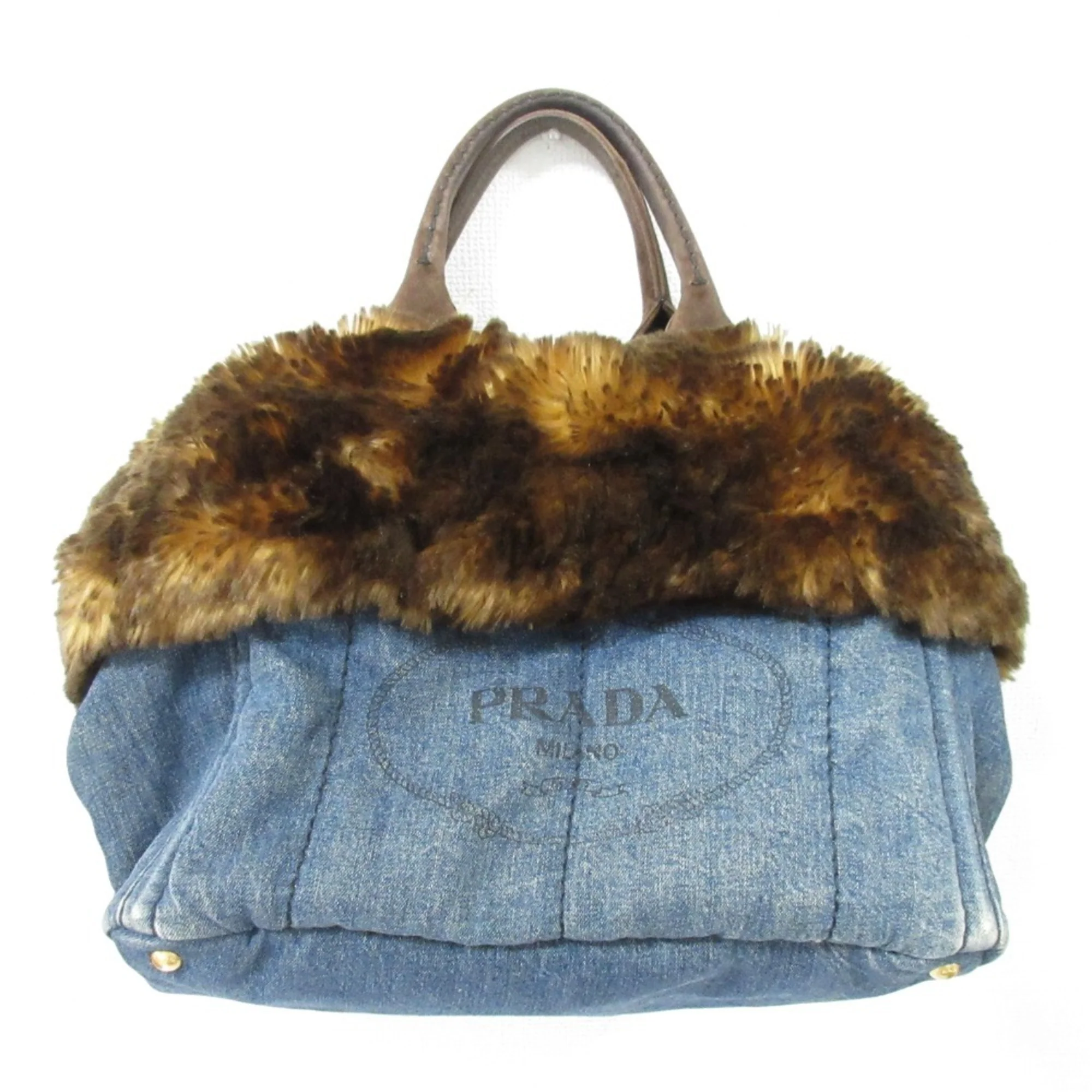 Canapa Tote Denim and Fur Large