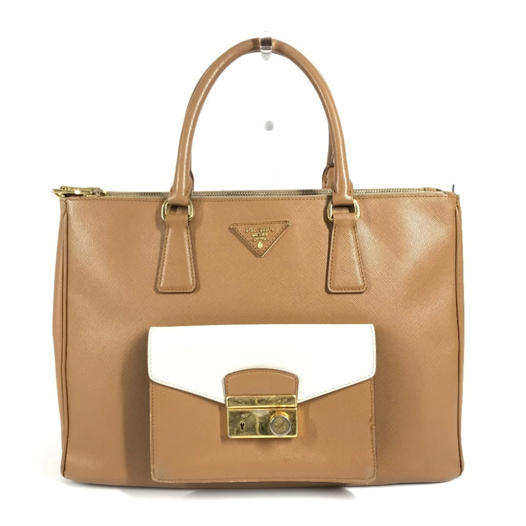 Front Pocket Double Zip Lux Tote Saffiano Leather Medium