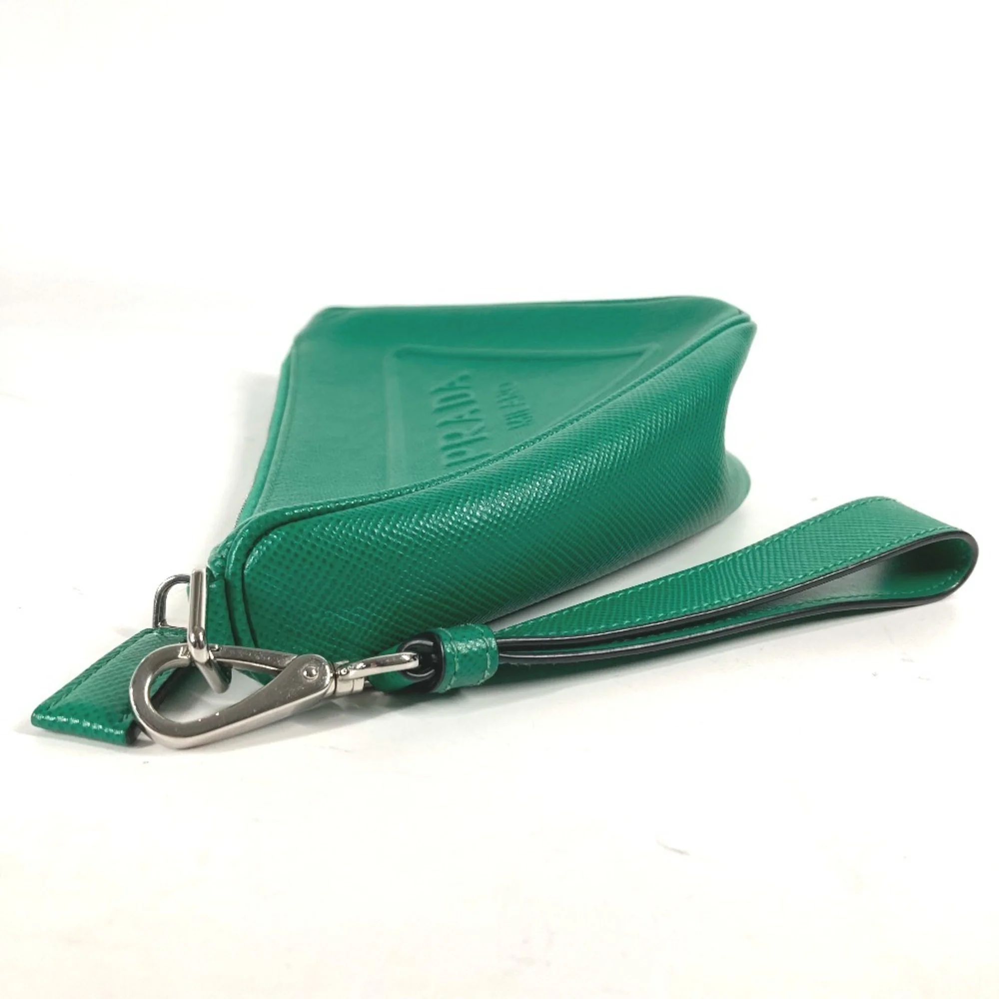 Triangle Logo Zip Crossbody Bag Leather Small - Image 4
