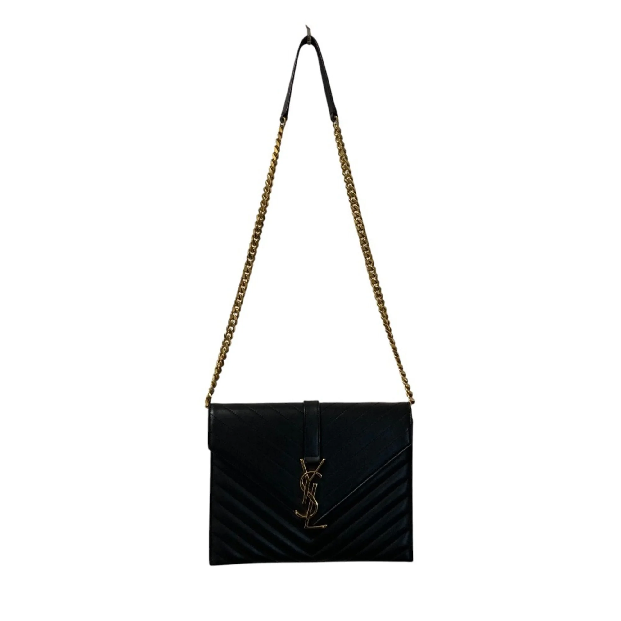 Classic Monogram Envelope Chain Bag Matelasse Chevron Leather Medium - Image 2