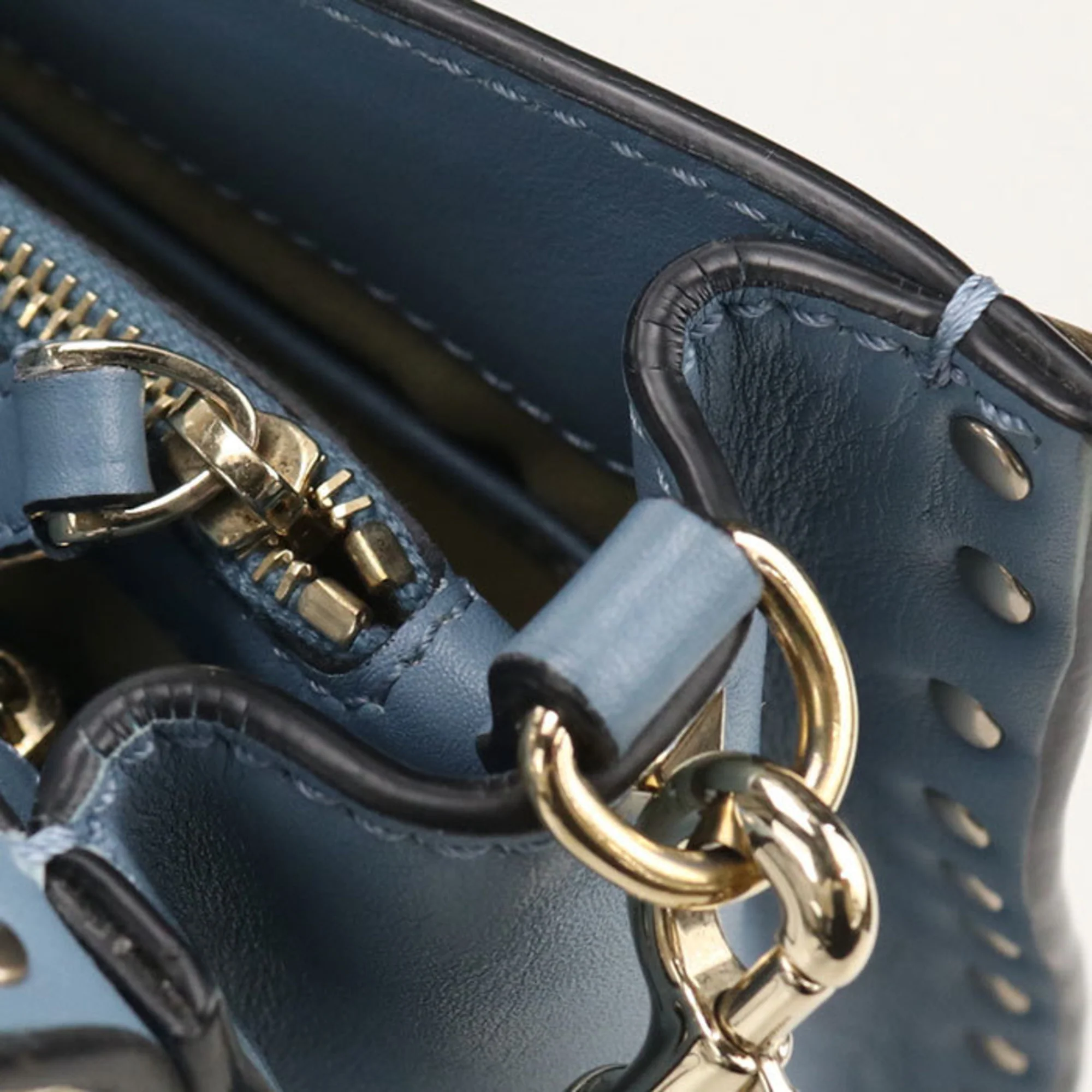 Rockstud Flip Lock Top Handle Bag Leather Small - Image 8