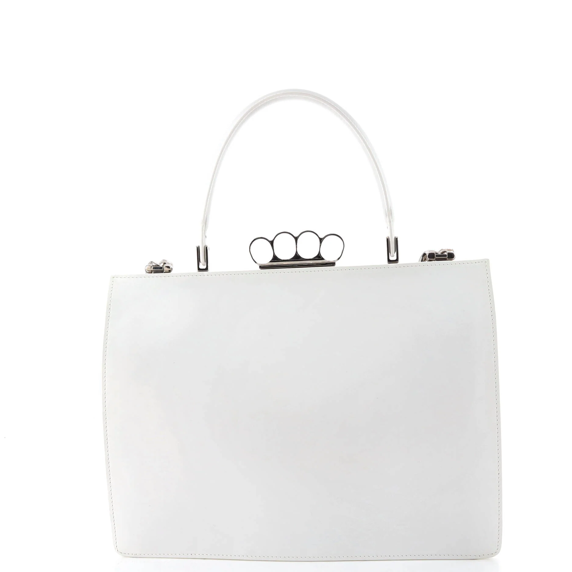 Four Ring Frame Shoulder Bag Leather - Image 3