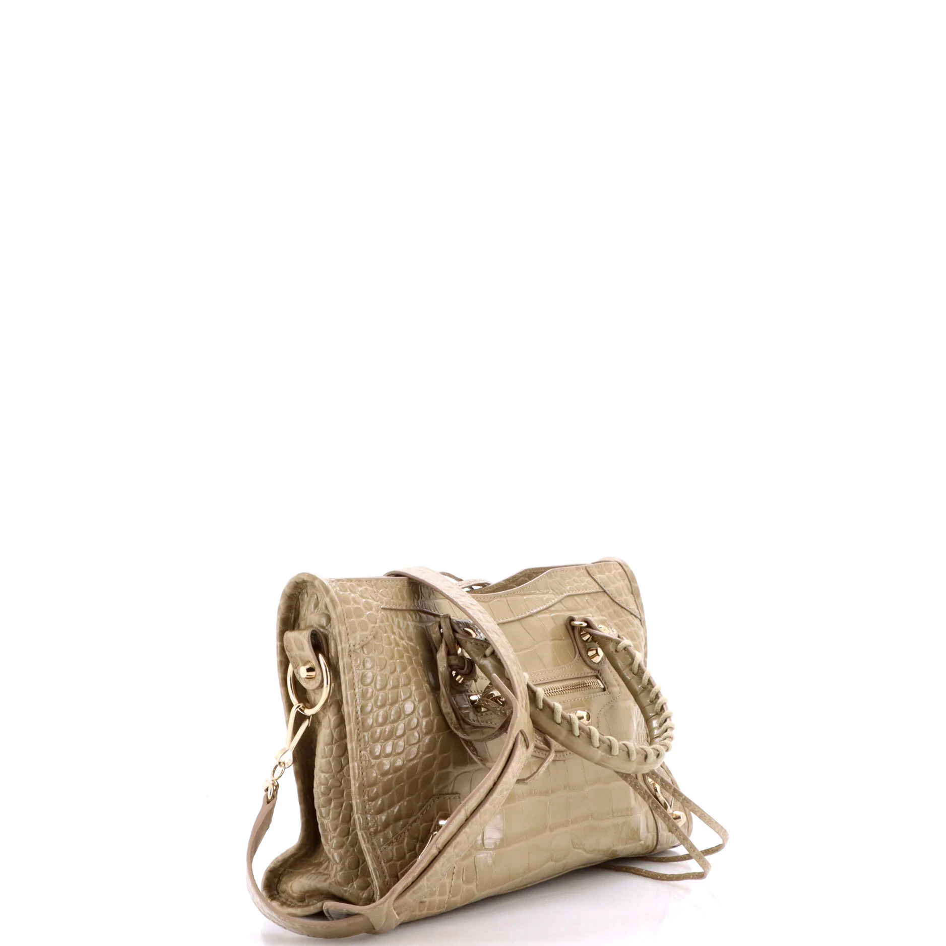 City Classic Studs Bag Crocodile Embossed Leather Small - Image 3