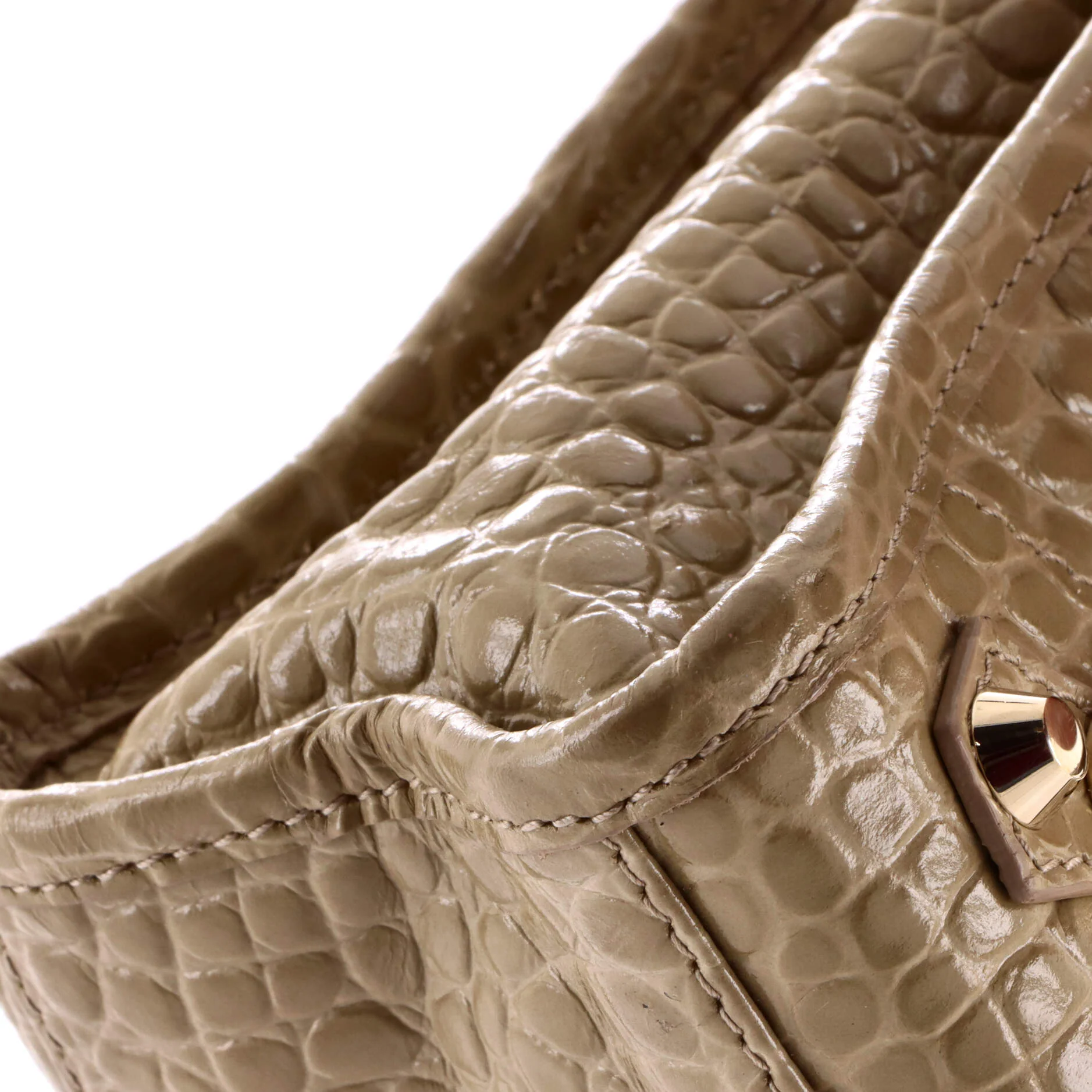 City Classic Studs Bag Crocodile Embossed Leather Small - Image 7