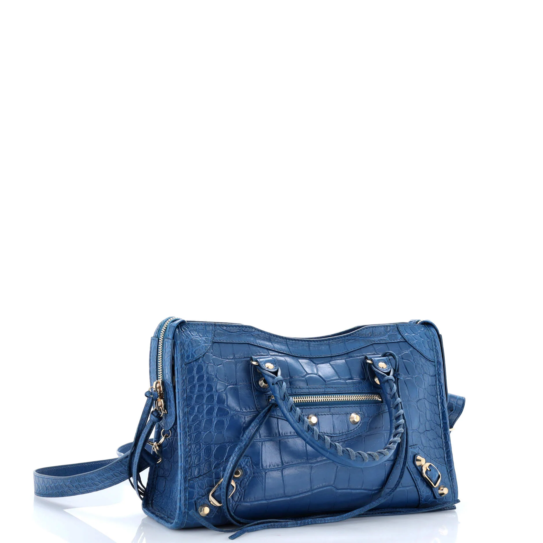 City Classic Studs Bag Crocodile Embossed Leather Small - Image 2