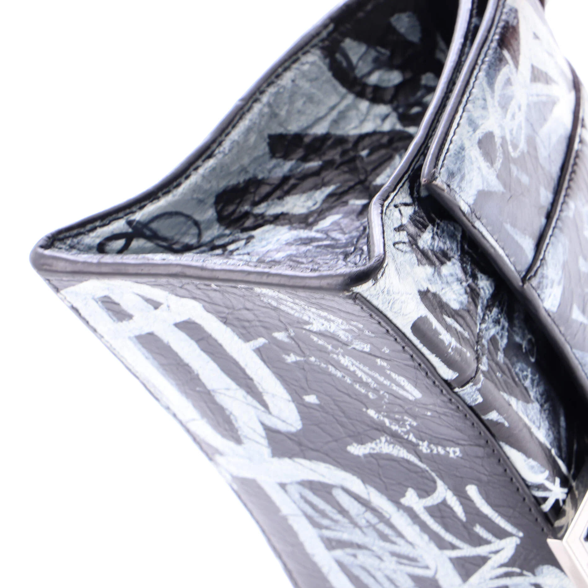 Graffiti Hourglass Top Handle Bag Leather Small - Image 6