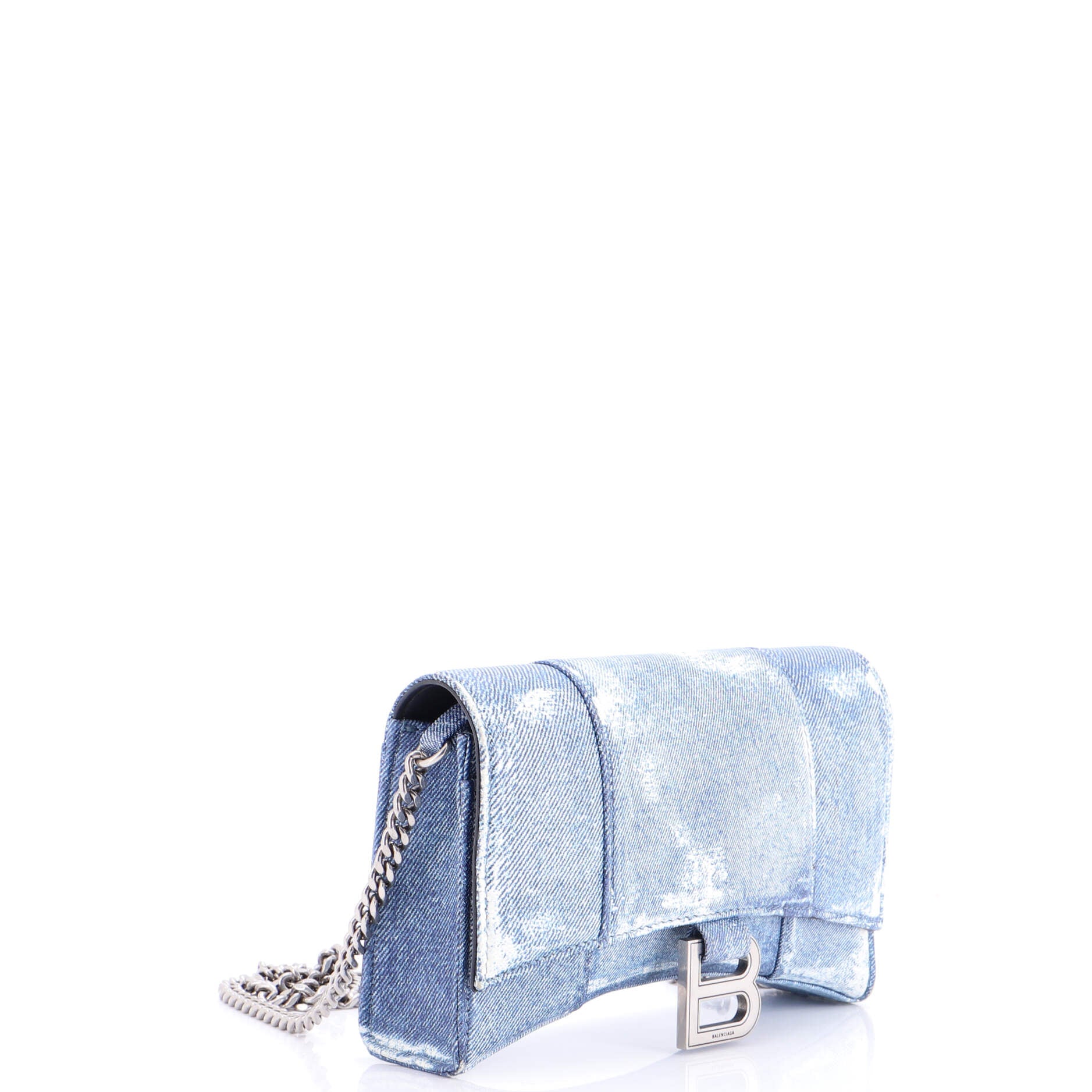Hourglass Chain Wallet Denim Printed Leather - Image 2