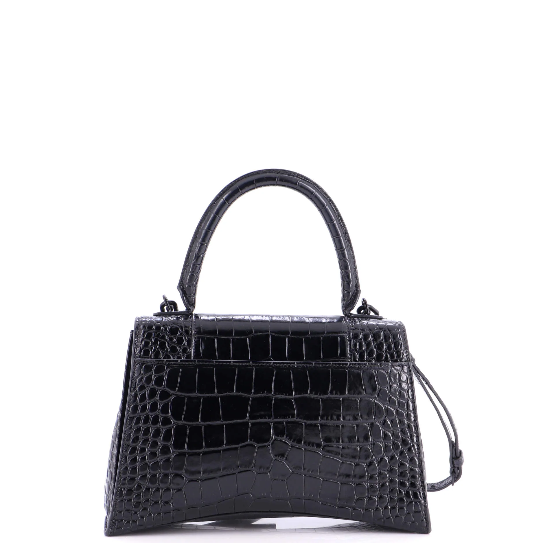 Hourglass Top Handle Bag Crocodile Embossed Leather Medium - Image 3