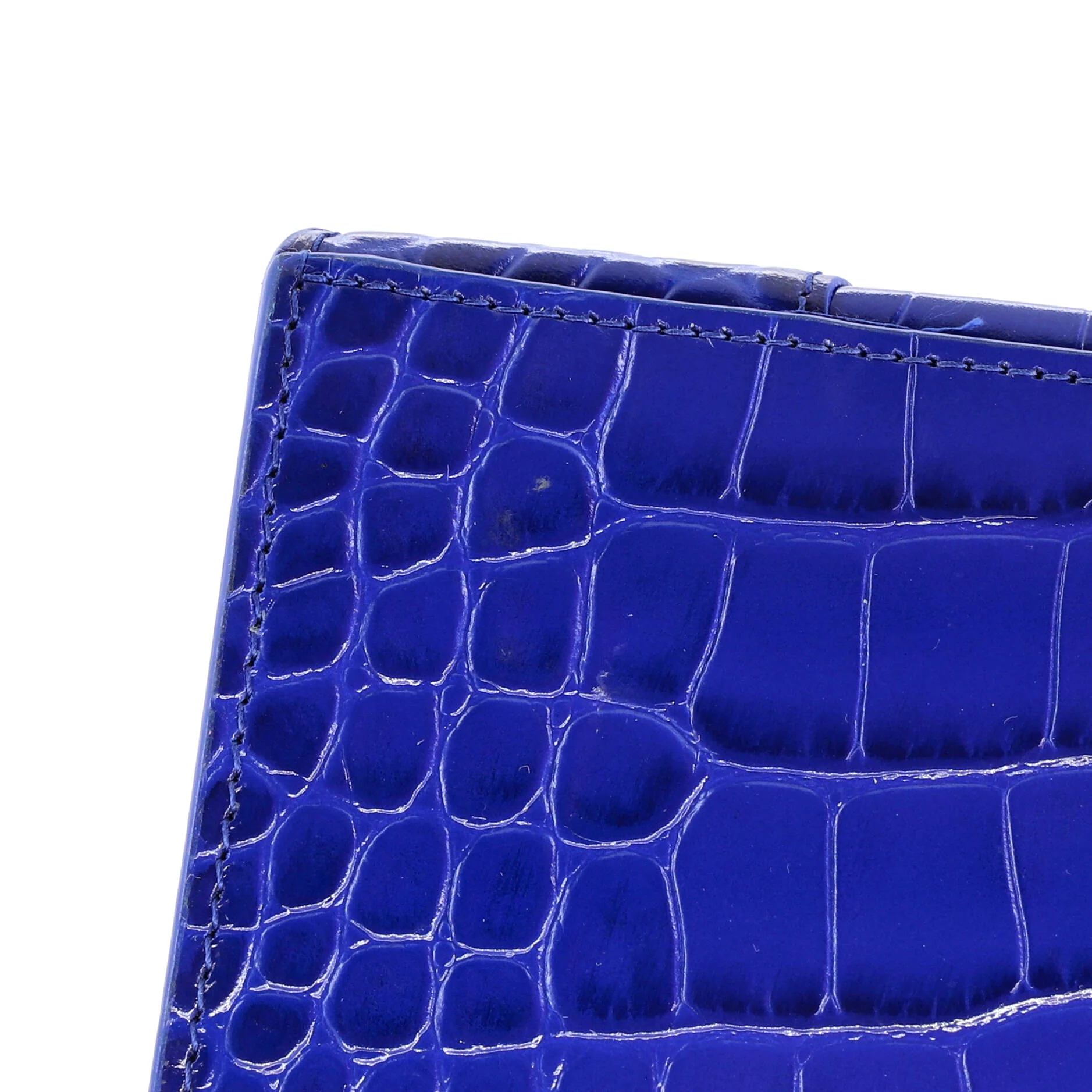 Hourglass Top Handle Bag Crocodile Embossed Leather Small - Image 7