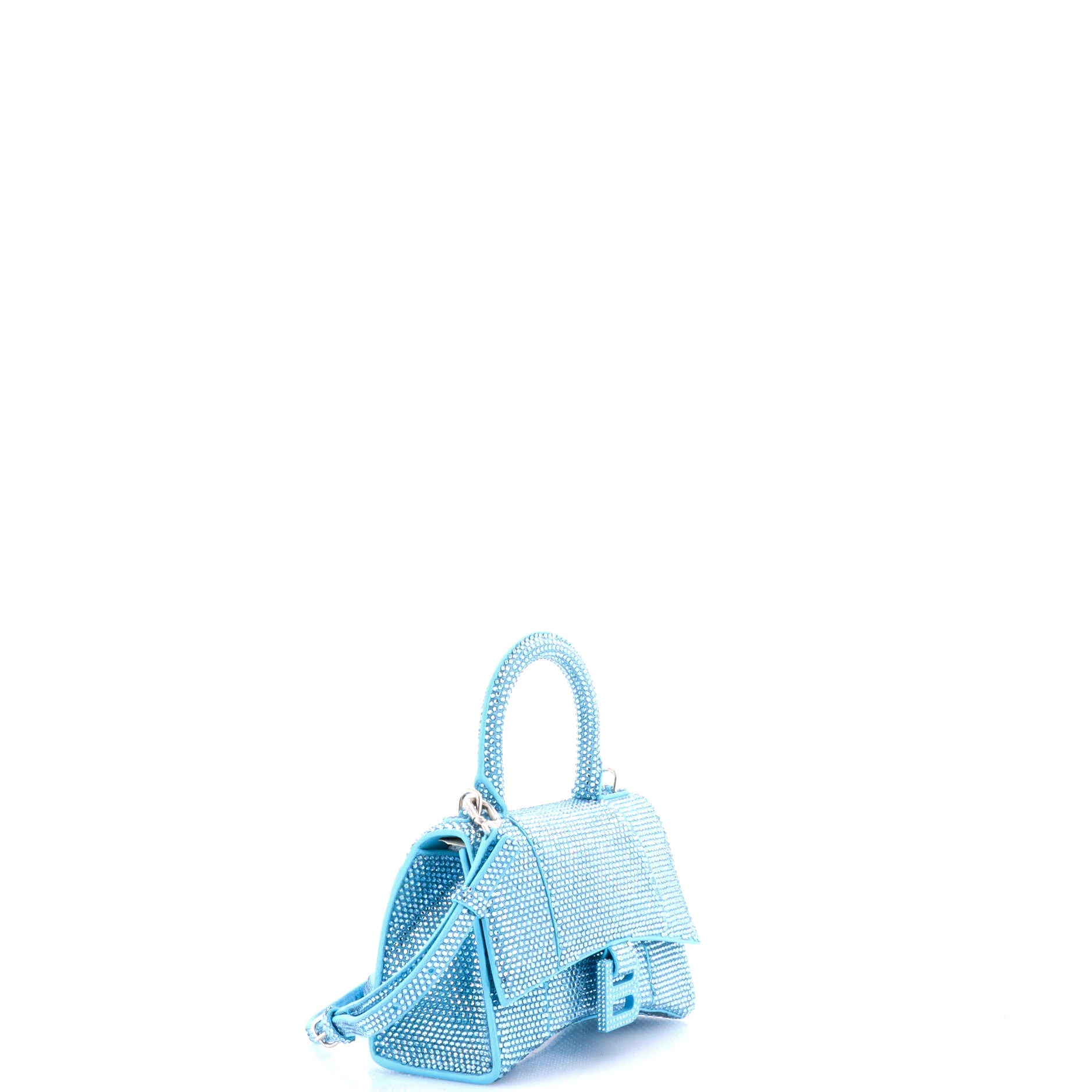 Hourglass Top Handle Bag Suede with Crystals XS - Image 2