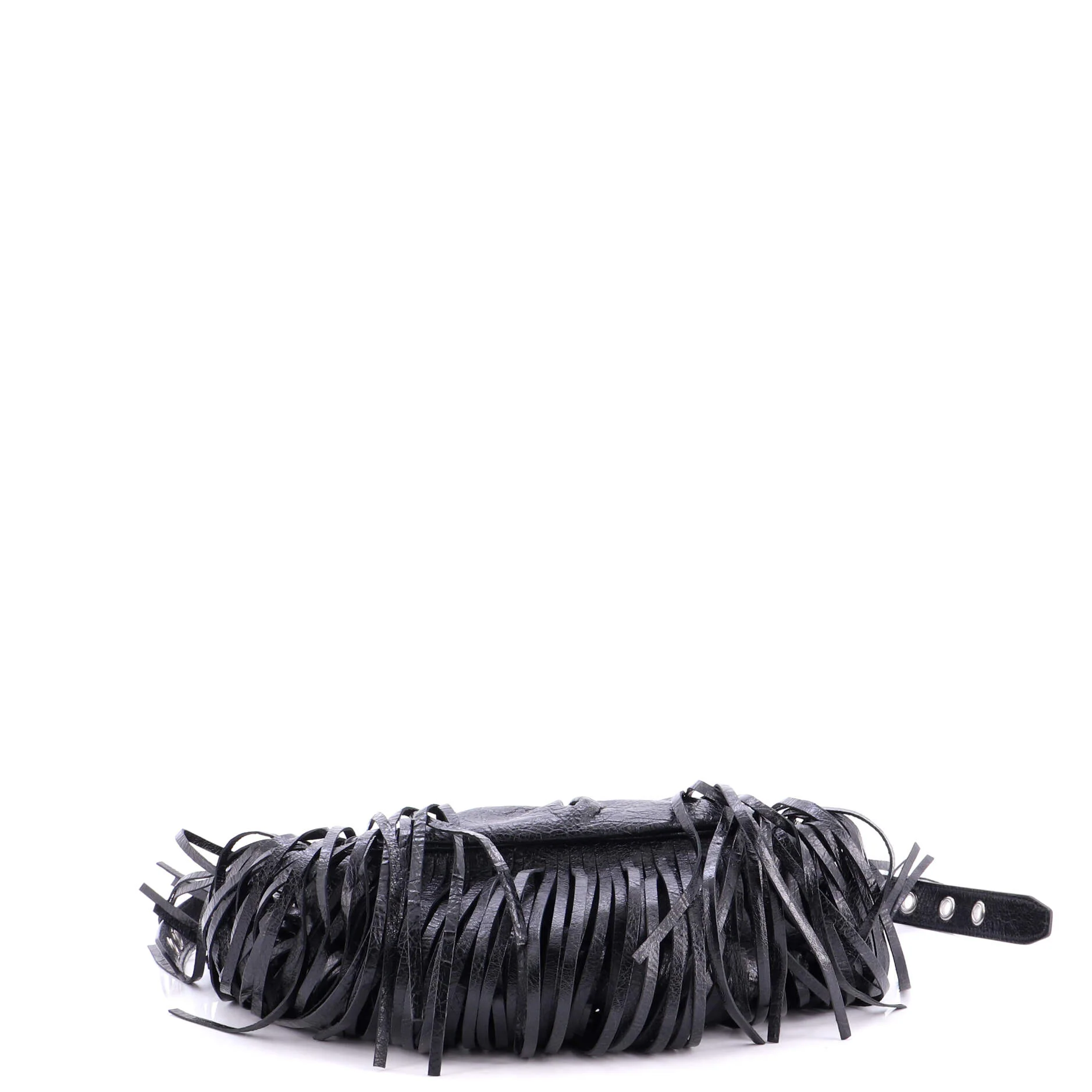 Le Cagole Giant Studs Fringe Shoulder Bag Leather XS - Image 6