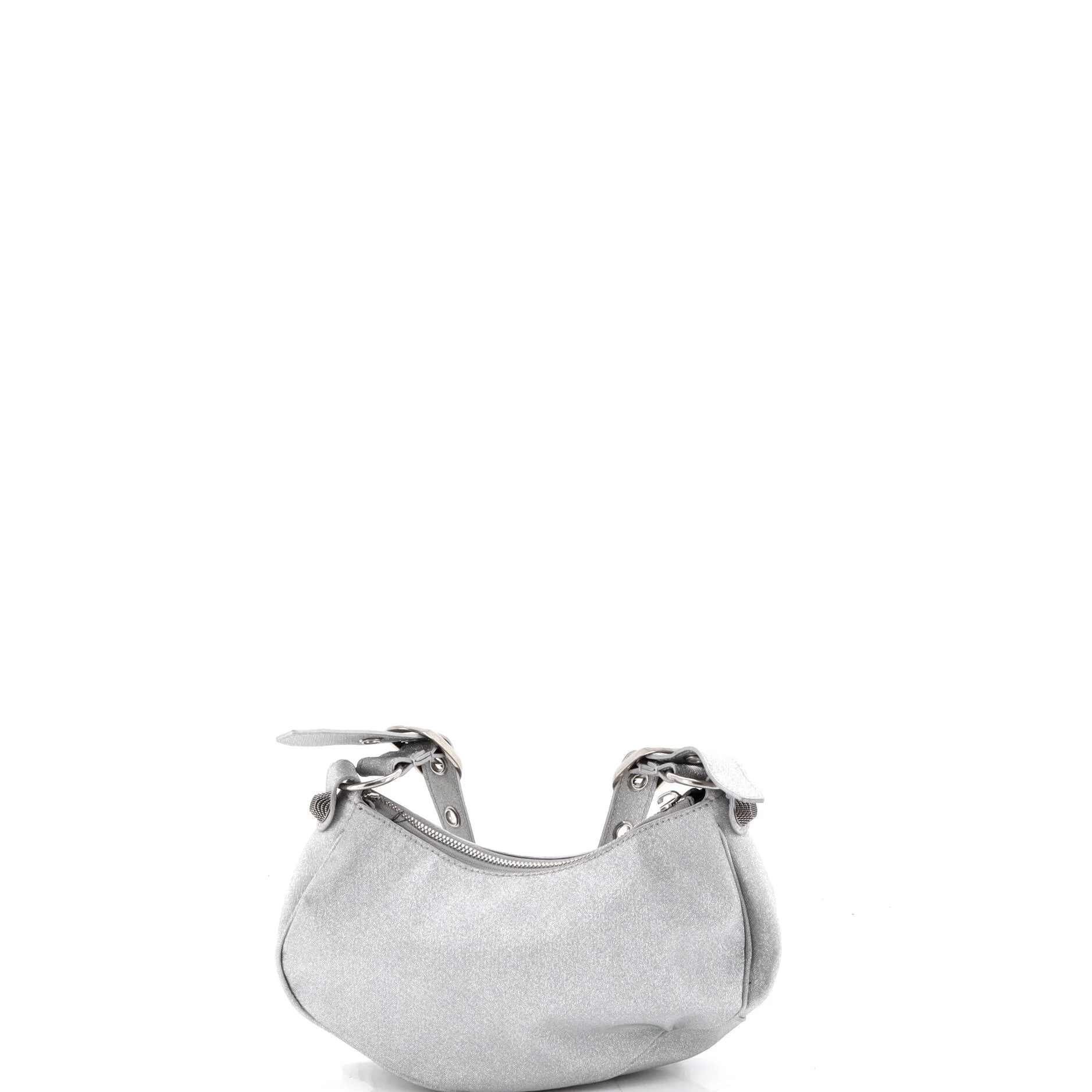 Le Cagole Giant Studs Shoulder Bag Glitter Leather XS - Image 4