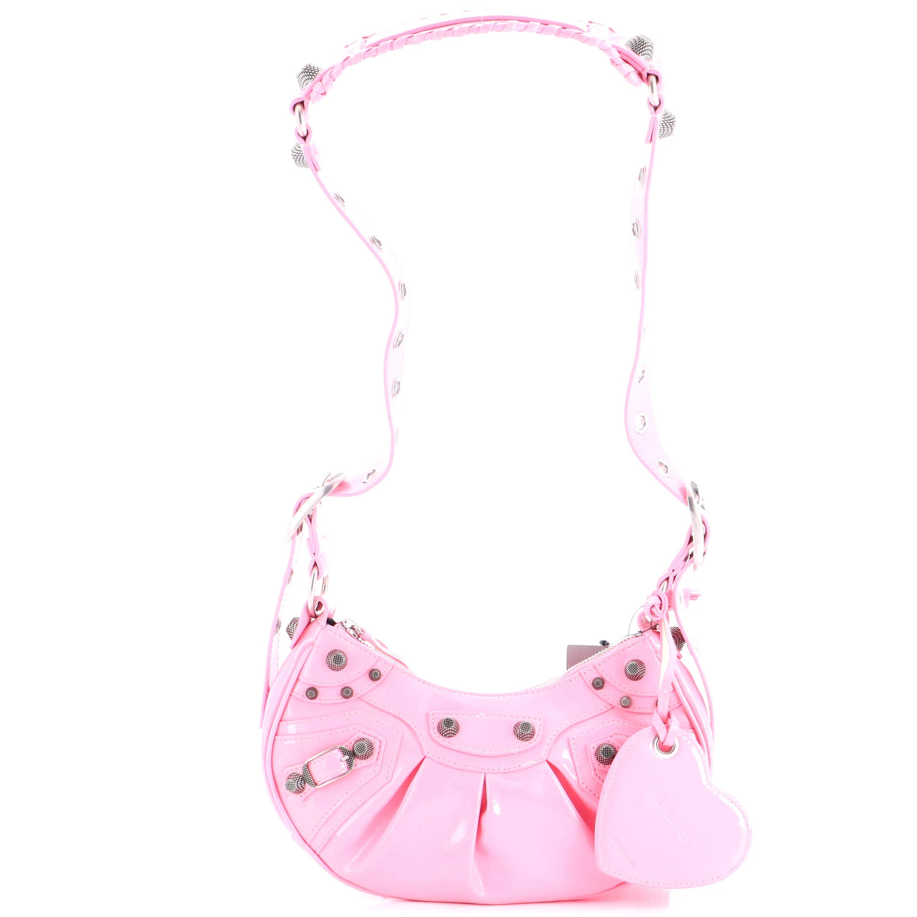 Le Cagole Giant Studs Shoulder Bag Patent XS
