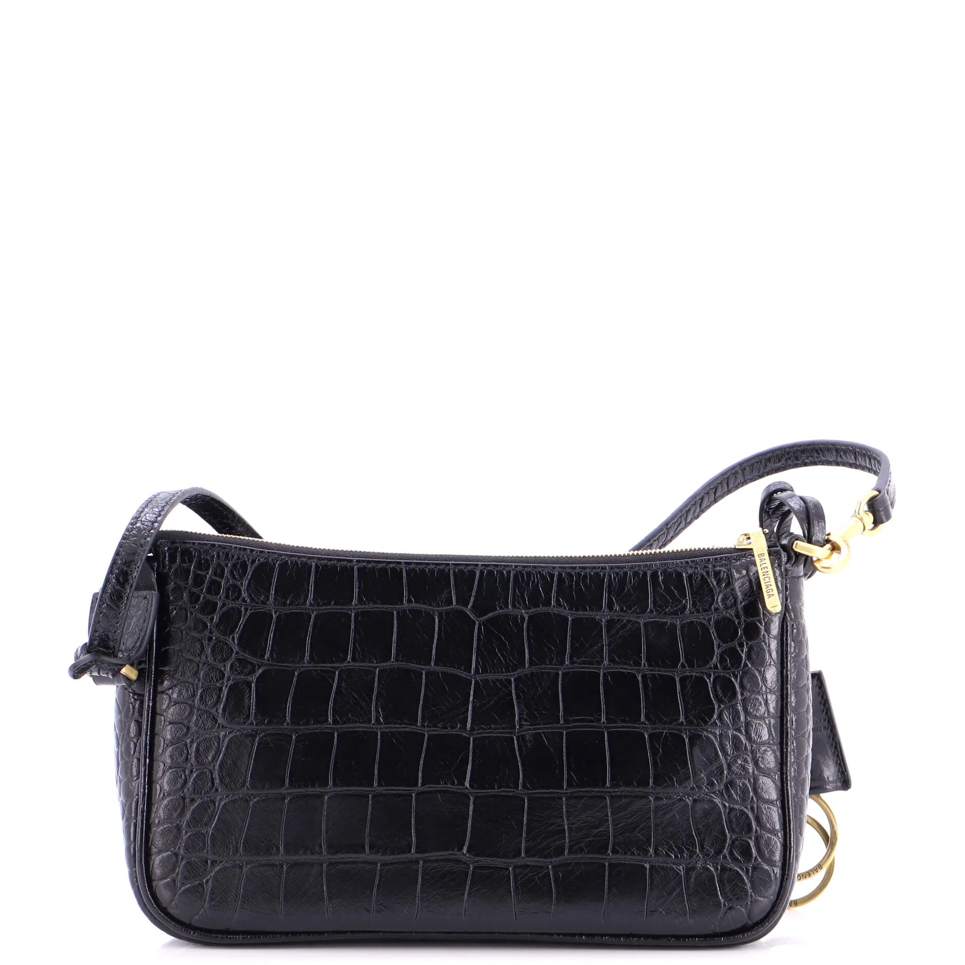 Rodeo Sling Pochette Shoulder Bag Crocodile Embossed Leather - Image 3