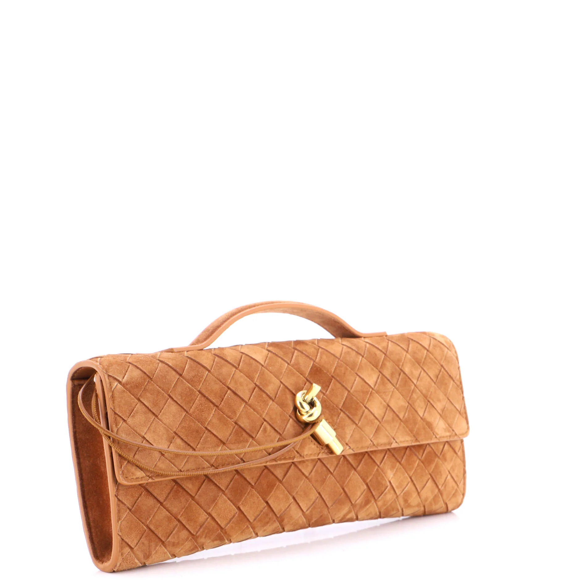 Andiamo Top Handle Clutch Intrecciato Suede Long - Image 2