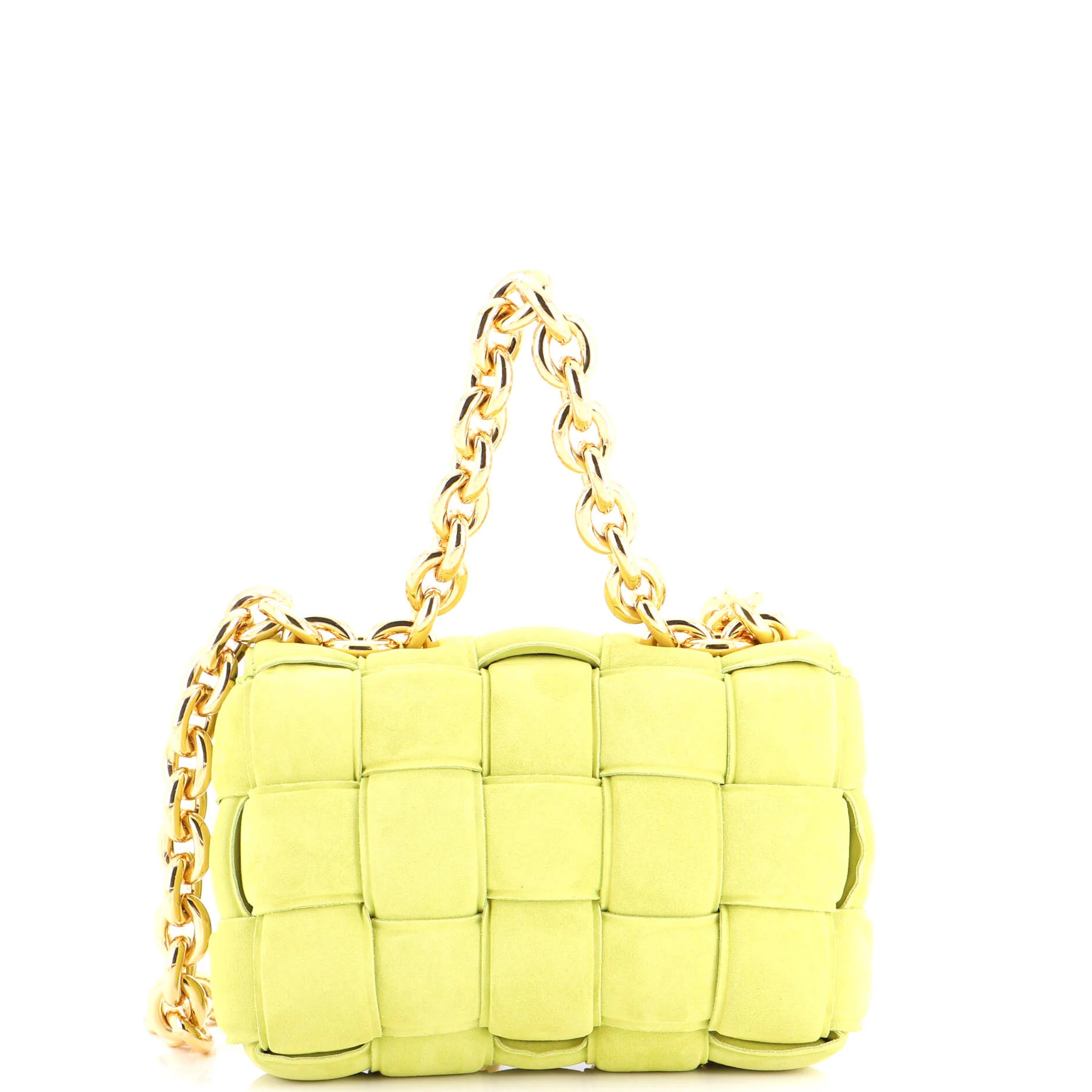 Cassette Chain Crossbody Bag Padded Maxi Intrecciato Suede