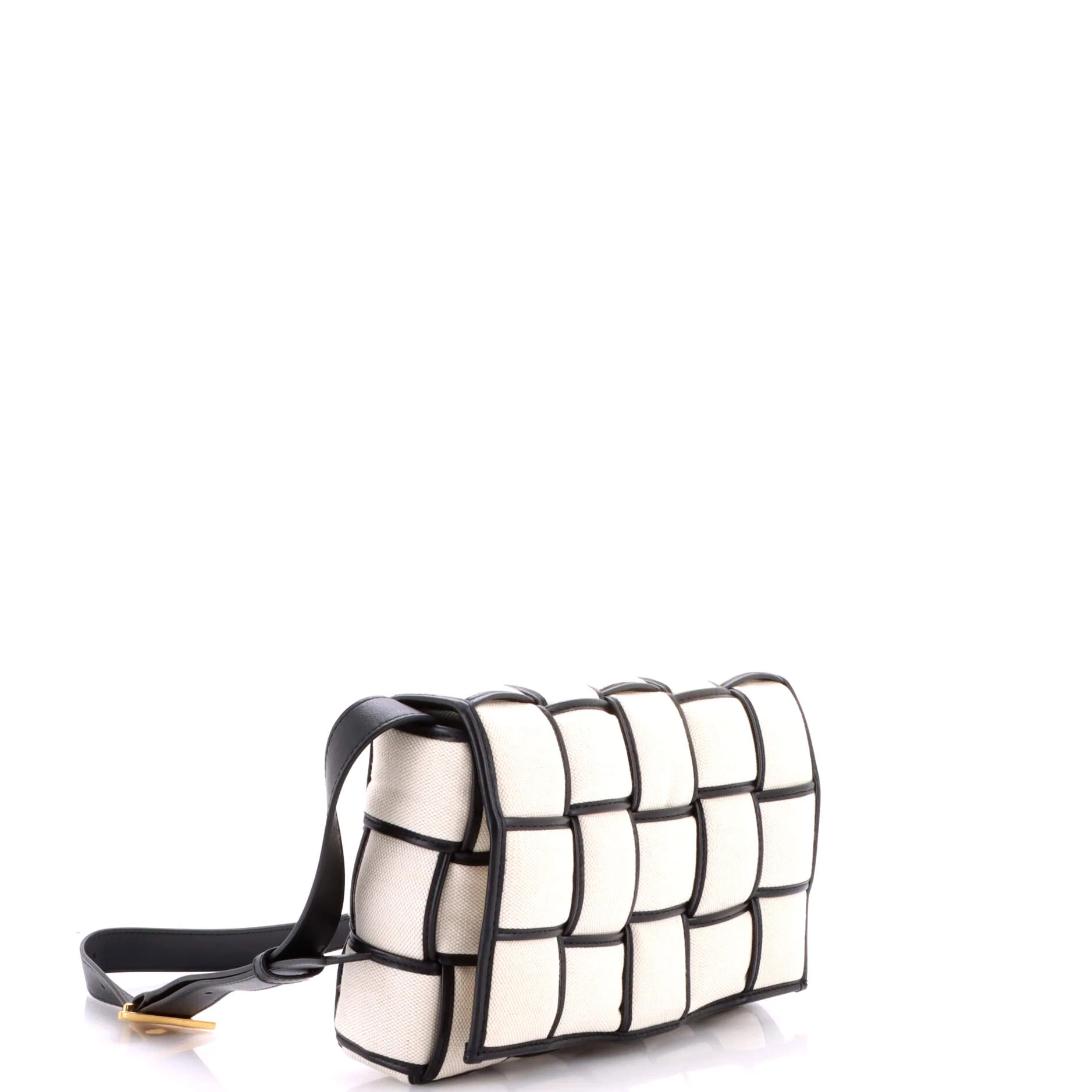 Cassette Crossbody Bag Padded Maxi Intrecciato Canvas with Leather - Image 2